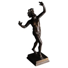 Escultura de bronce "El fauno bailarín de Pompeya", Italia, siglo XX