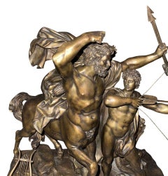 Bronze Sculpture “The Education of Achilles by the Centaur Chiron” After F. Rude