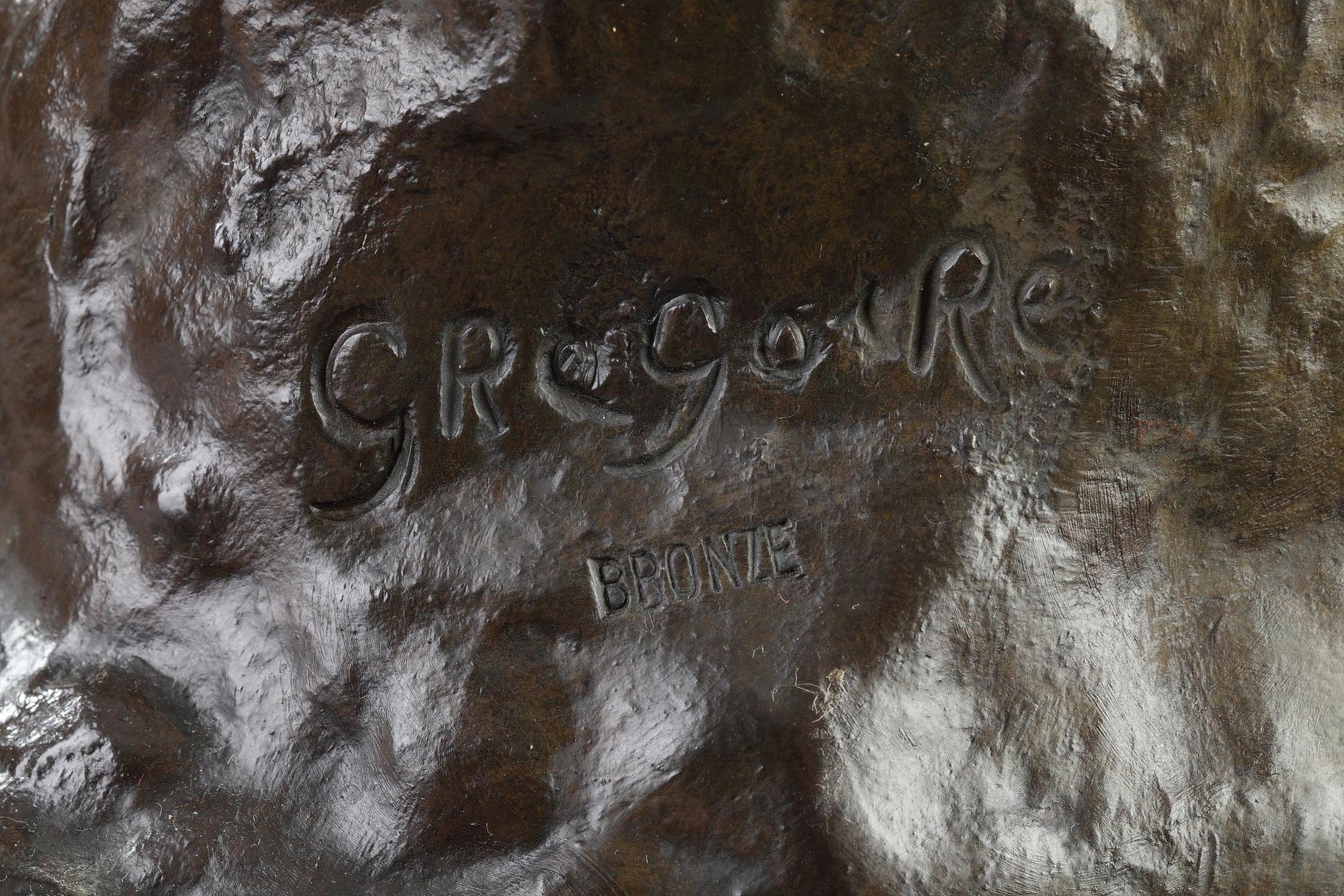 Art Deco Bronze Sculpture, the Myth of Sisyphus by Emile Gregoire