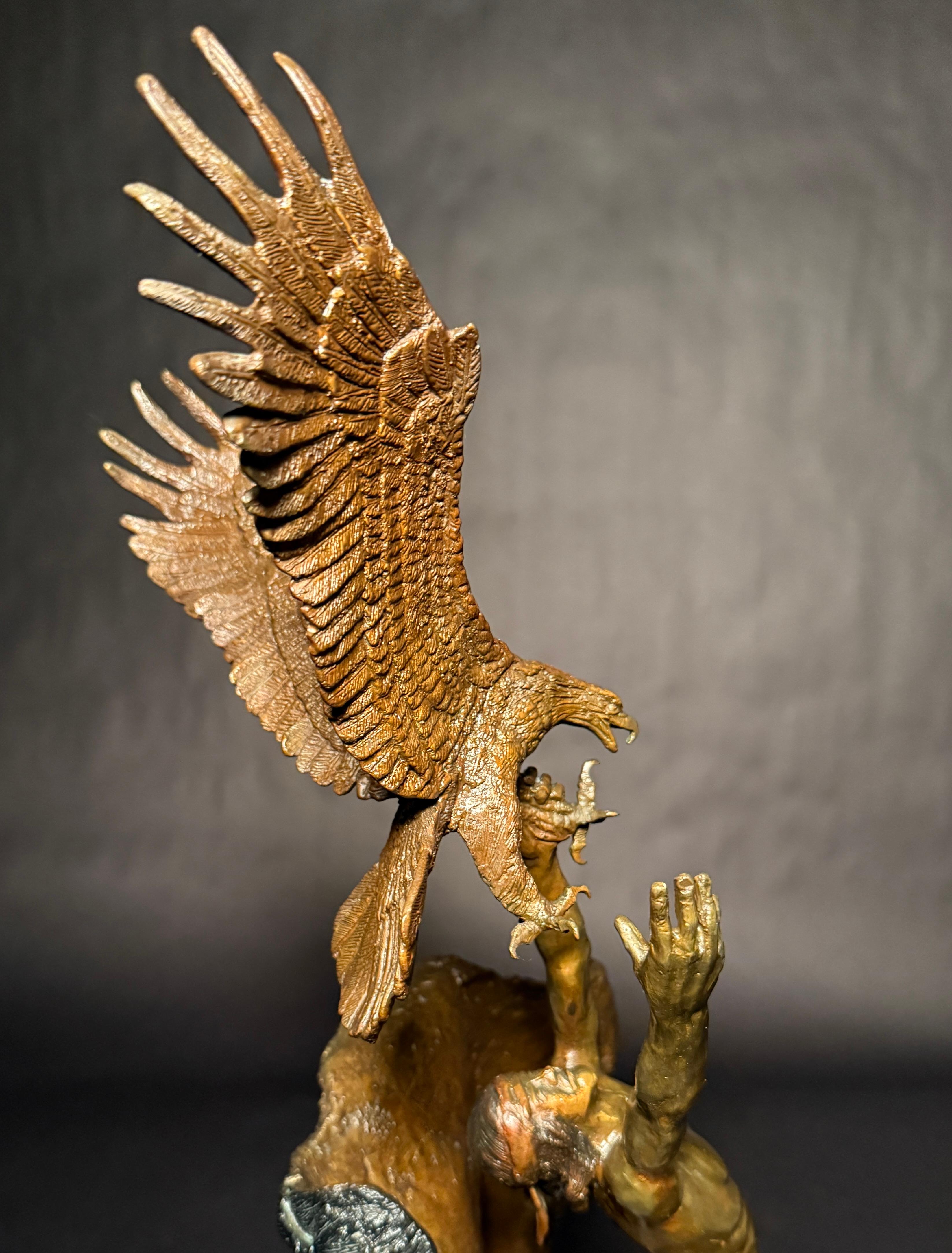 Americano Scultura in bronzo 