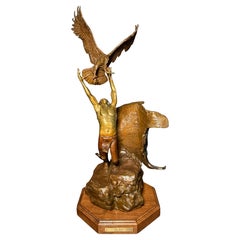 Bronze Sculpture "The Spirit (Eagle Catcher)" By Wally Shoop