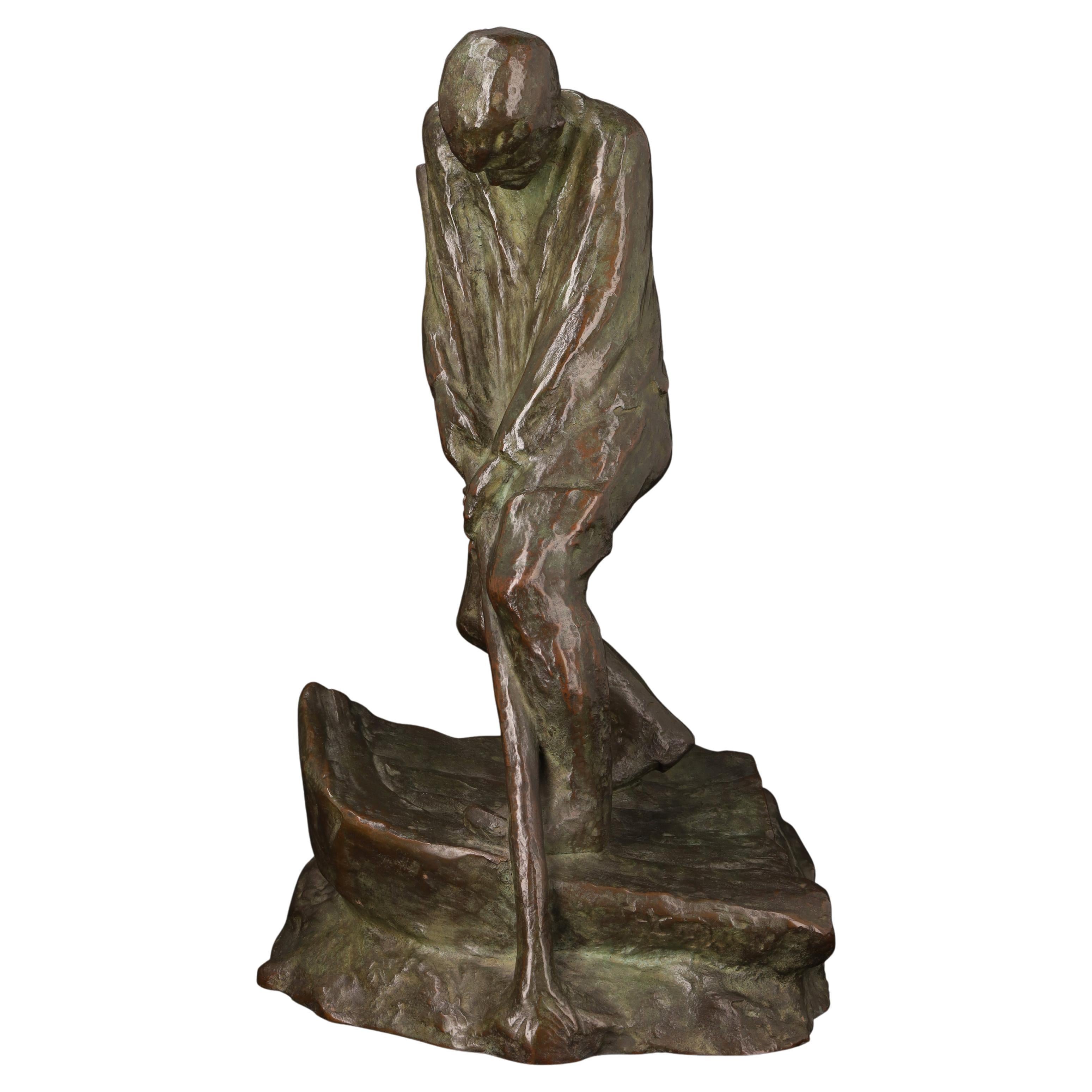 Bronze sculpture "The Standing Man" by Frans van der Smissen (1894-1964)