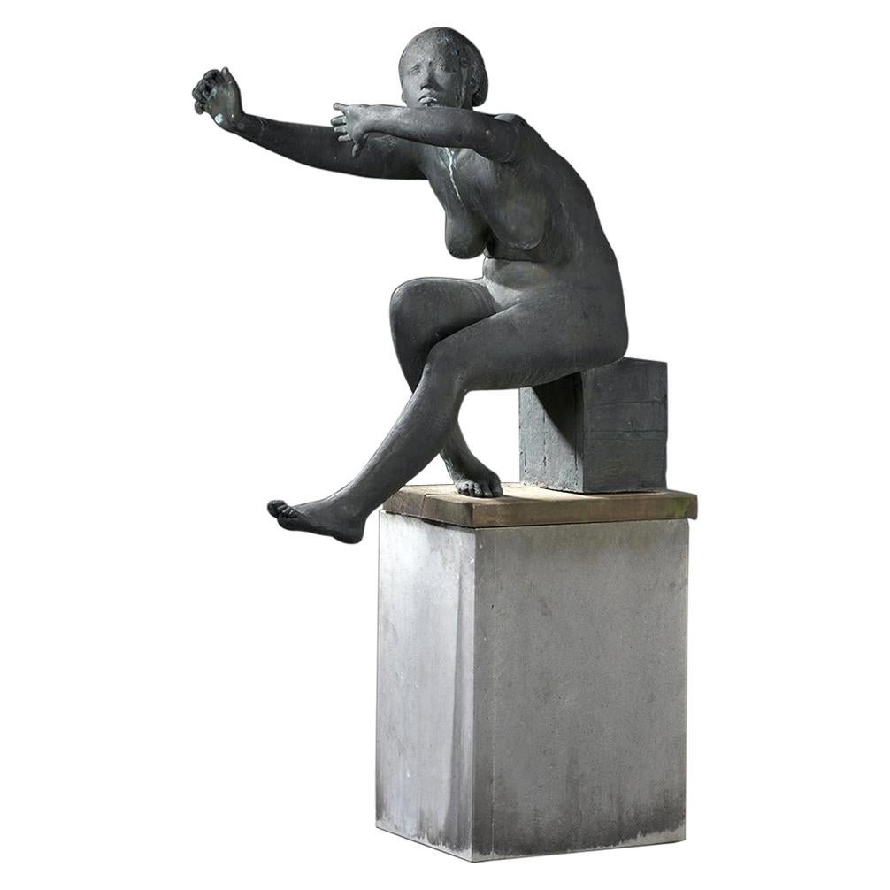 Sculpture en bronze "Le moment unique":: 1969 par Nat Neujean
