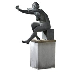 Vintage Bronze Sculpture "The Unique Moment", 1969 by Nat Neujean