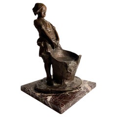 Bronze Sculpture The Washerwoman by Elia Sala from 1800 Antique Bronze Sculpture The Washerwoman by Elia Sala from 1800