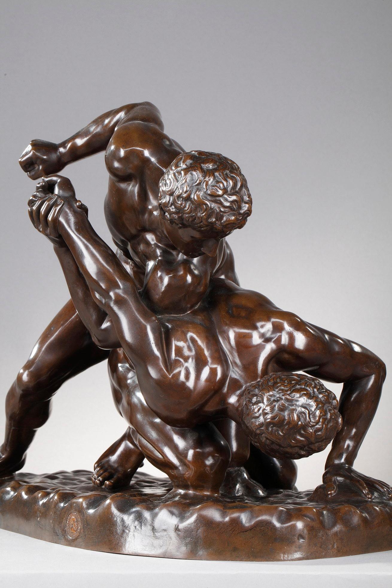 angels wrestling statue