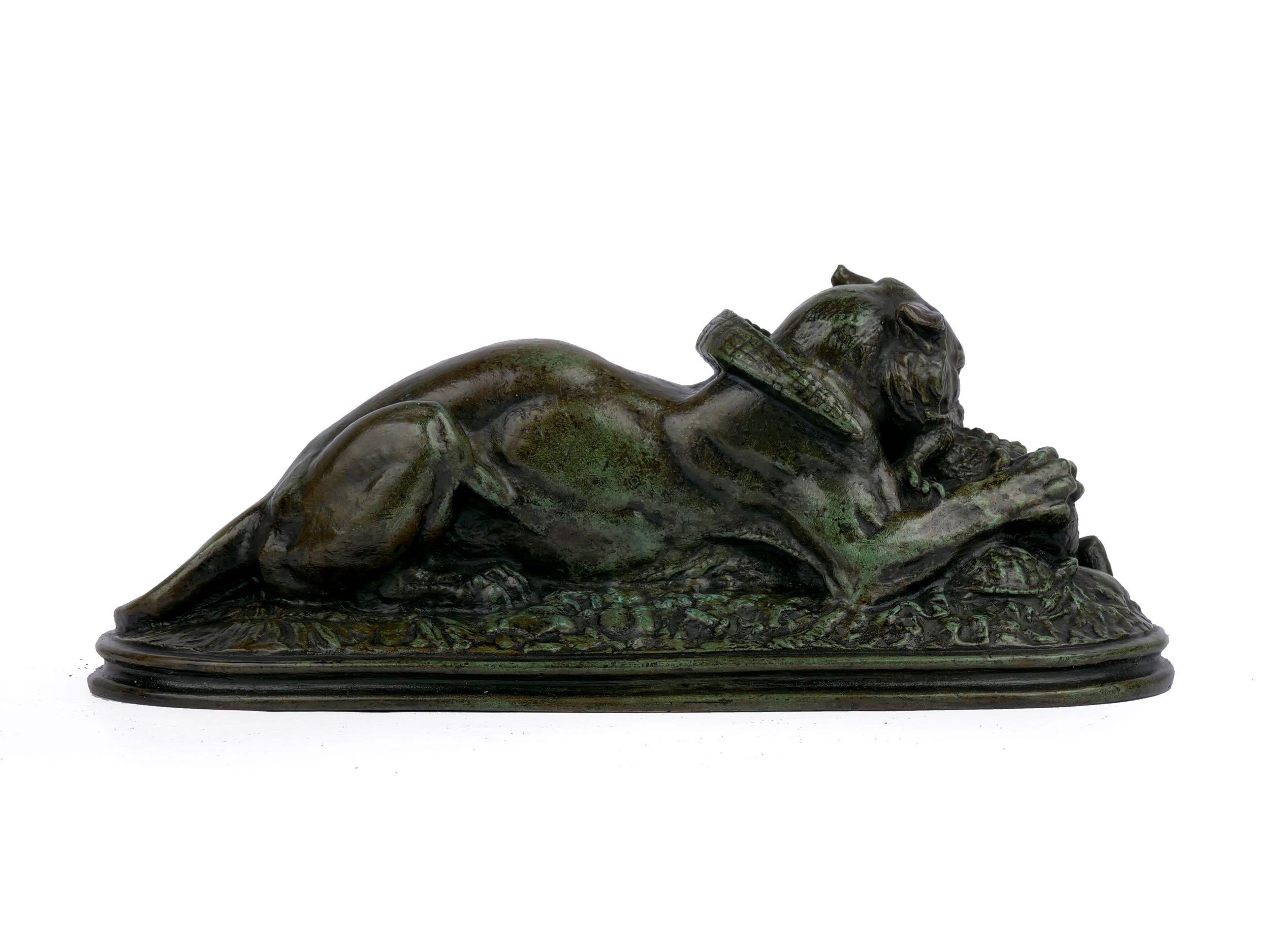 Bronze Sculpture “Tiger Devouring a Gavial” after Antoine-Louis Barye In Good Condition In Shippensburg, PA