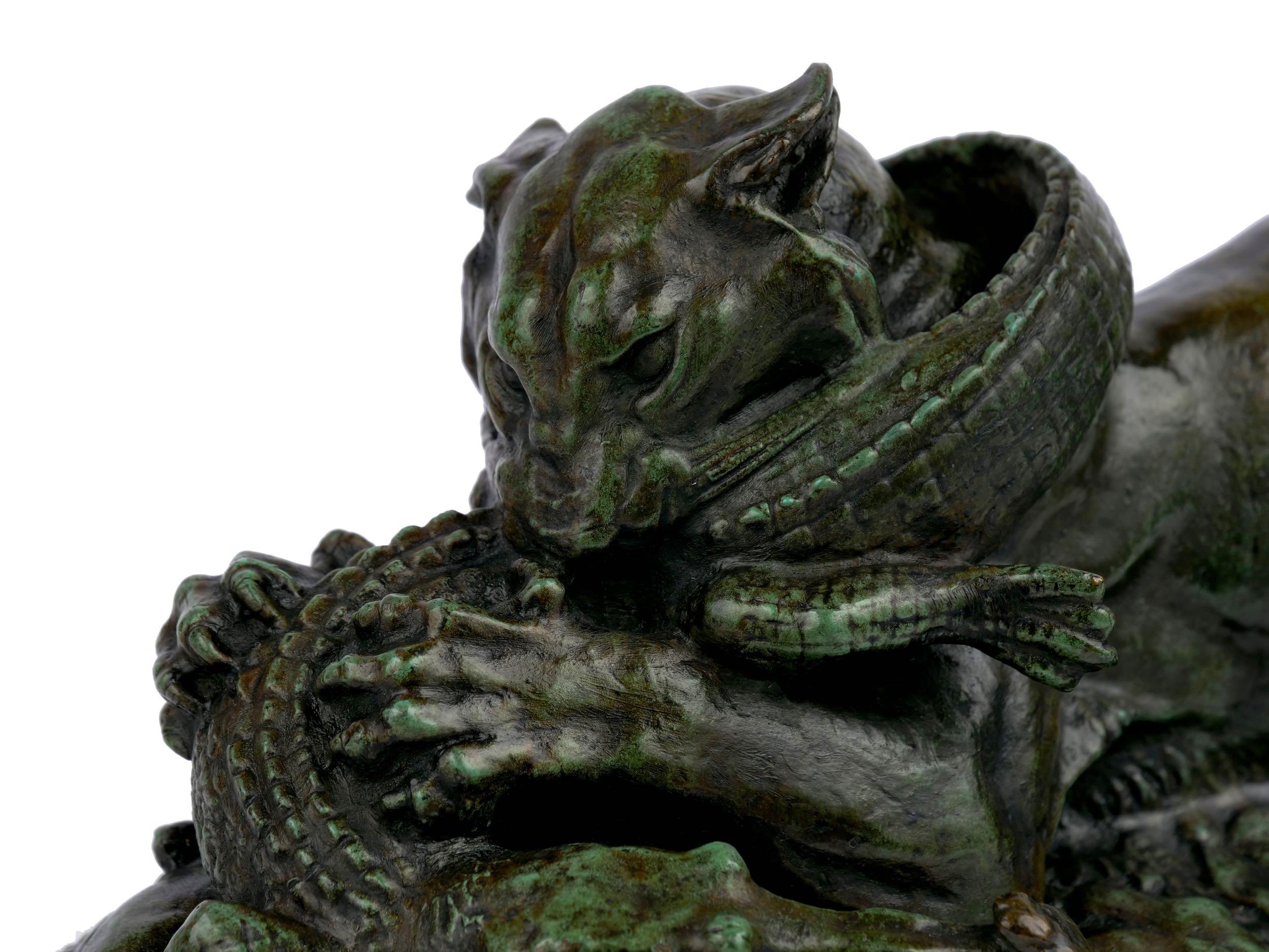 Bronze Sculpture “Tiger Devouring a Gavial” after Antoine-Louis Barye 3