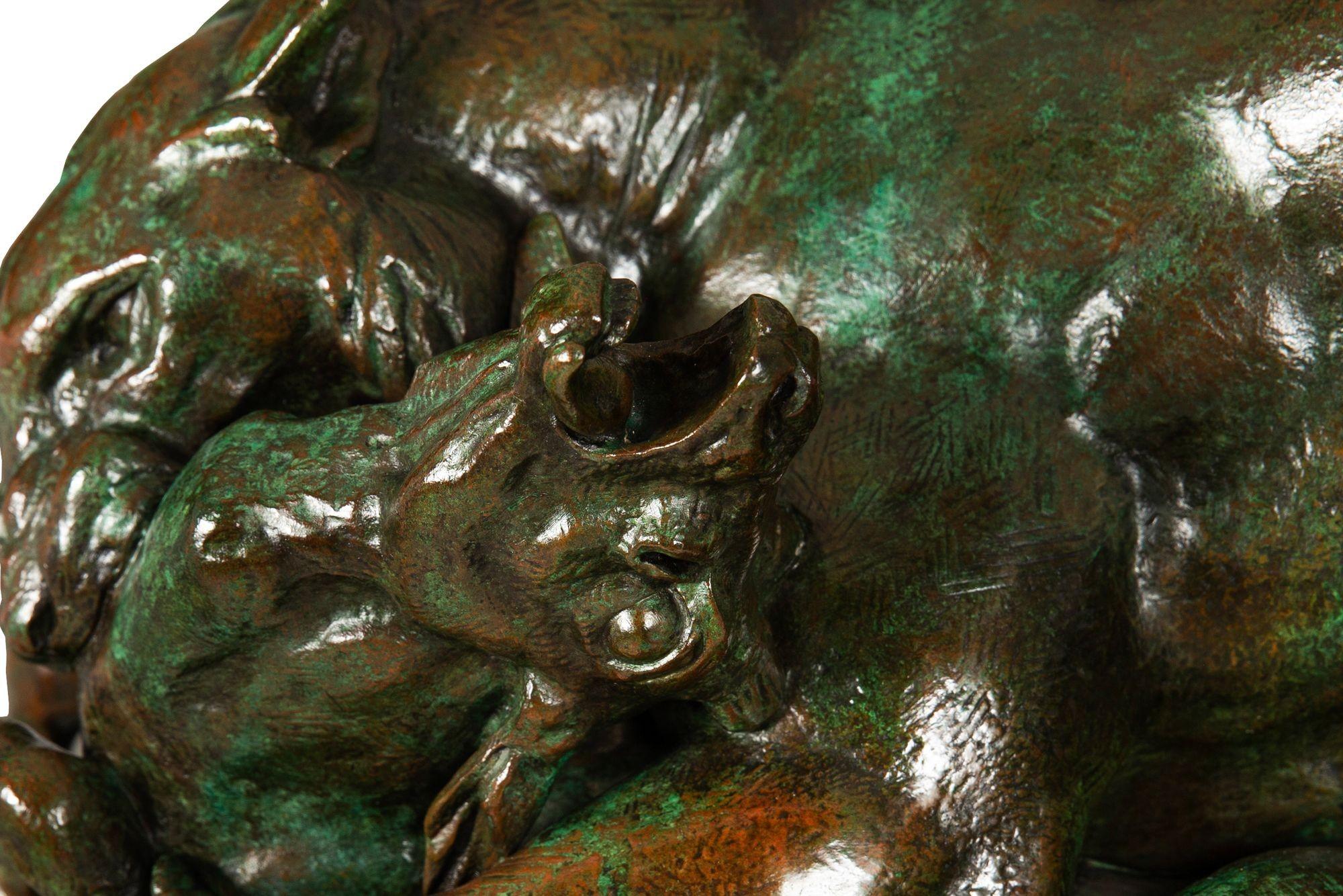 Bronze Sculpture “Tiger Surprising an Antelope” by Antoine-Louis Barye in vendita 4