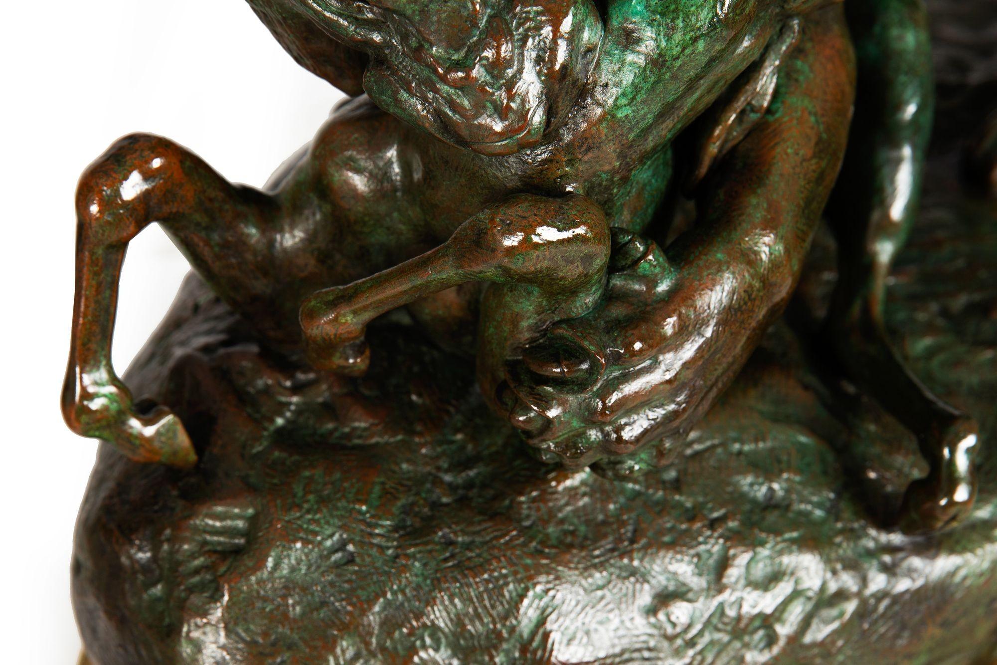 Bronze Sculpture “Tiger Surprising an Antelope” by Antoine-Louis Barye in vendita 5