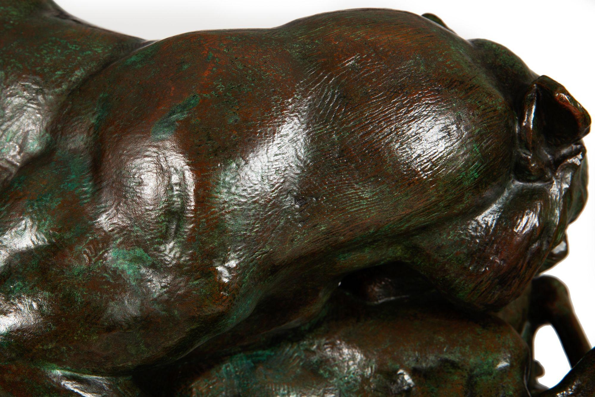 Bronze Sculpture “Tiger Surprising an Antelope” by Antoine-Louis Barye in vendita 8