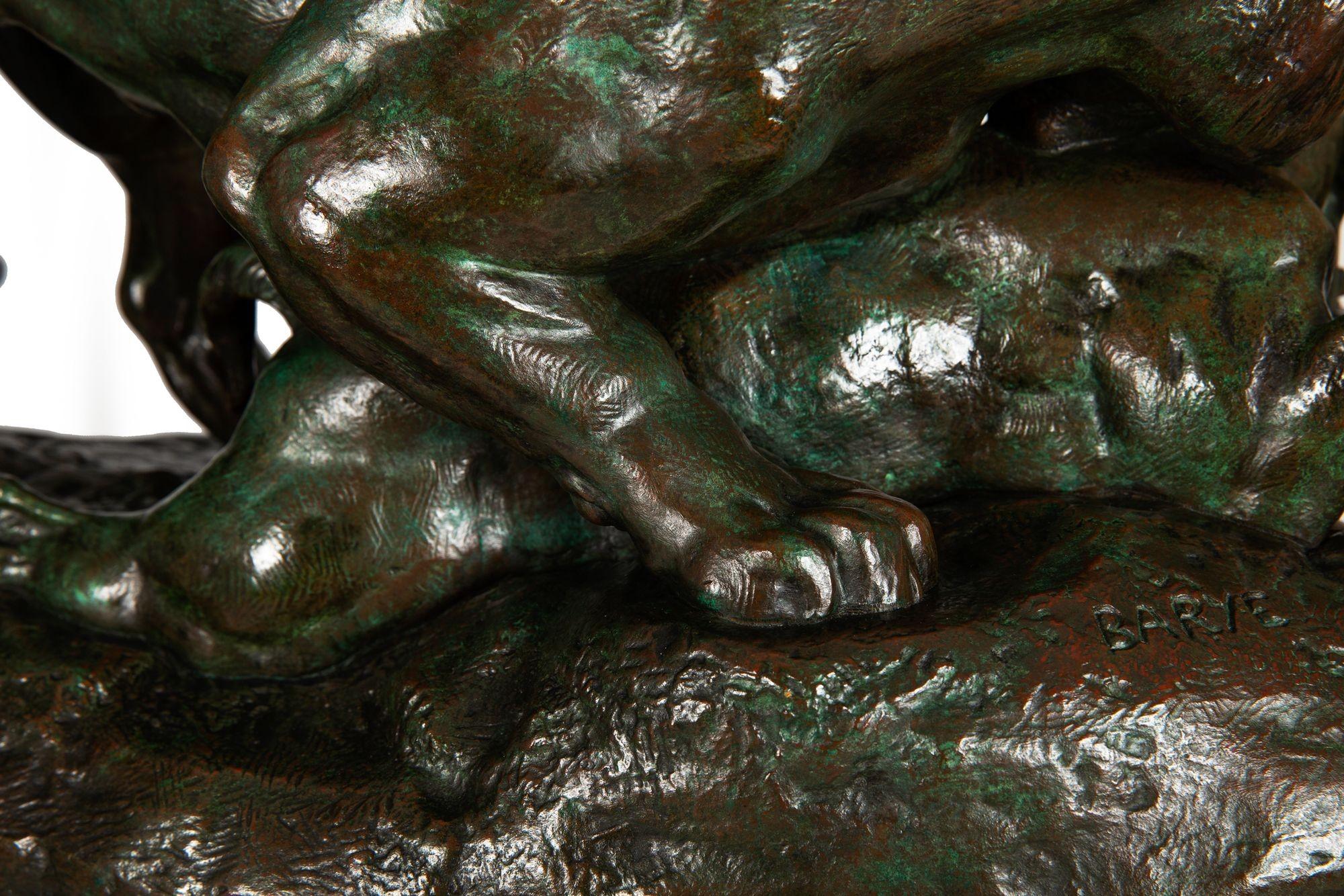 Bronze Sculpture “Tiger Surprising an Antelope” by Antoine-Louis Barye in vendita 9