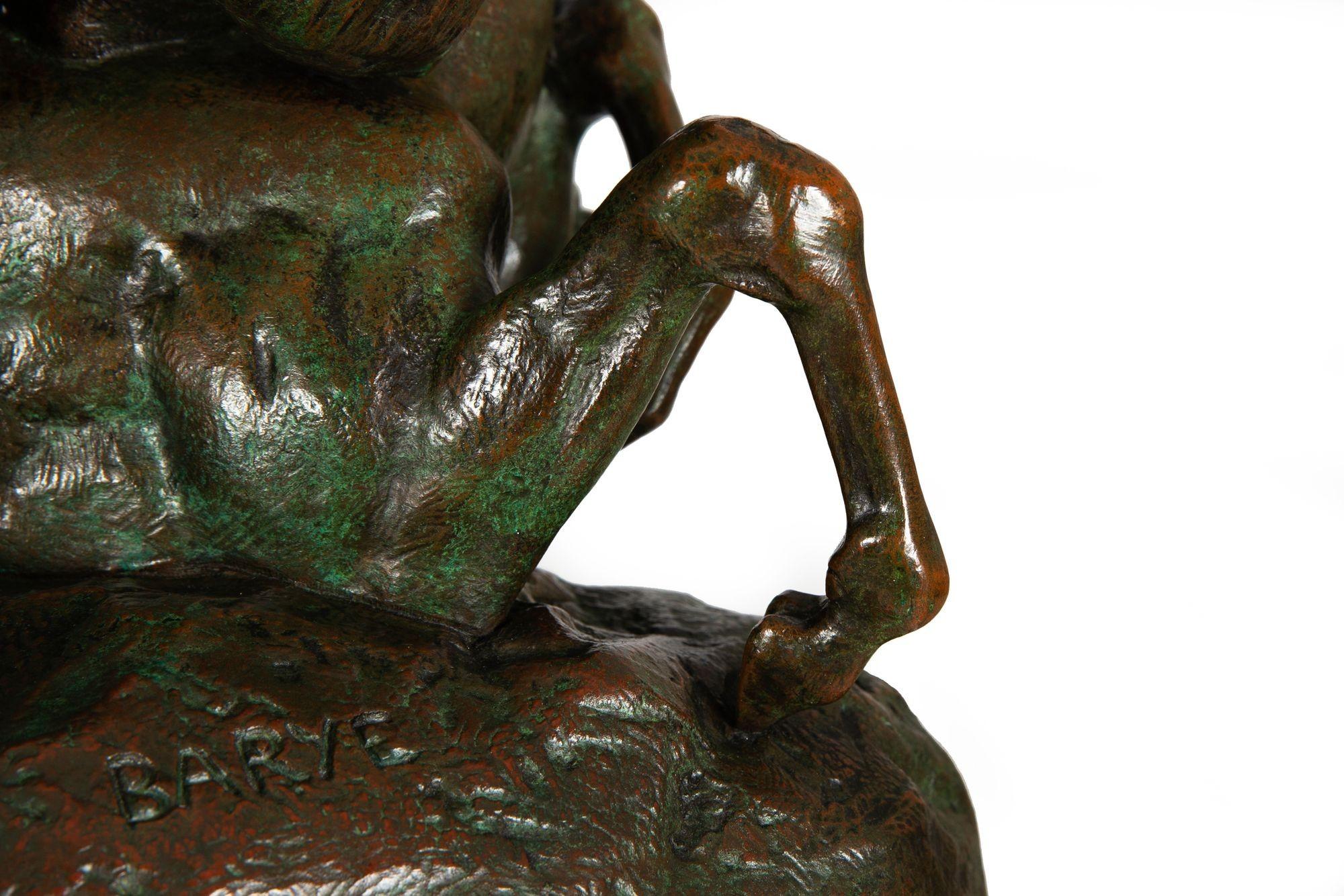 Bronze Sculpture “Tiger Surprising an Antelope” by Antoine-Louis Barye in vendita 10