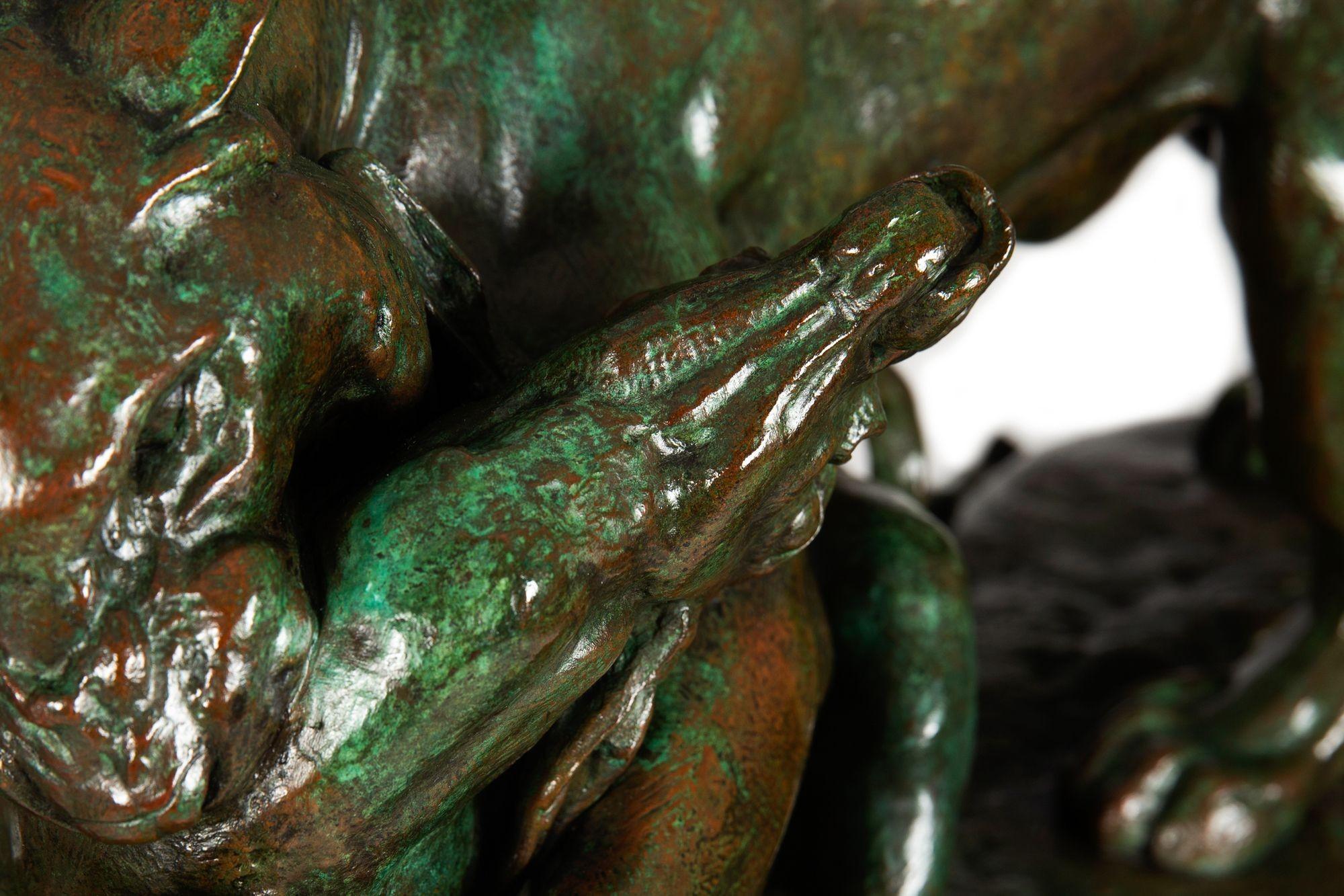 Bronze Sculpture “Tiger Surprising an Antelope” by Antoine-Louis Barye in vendita 12