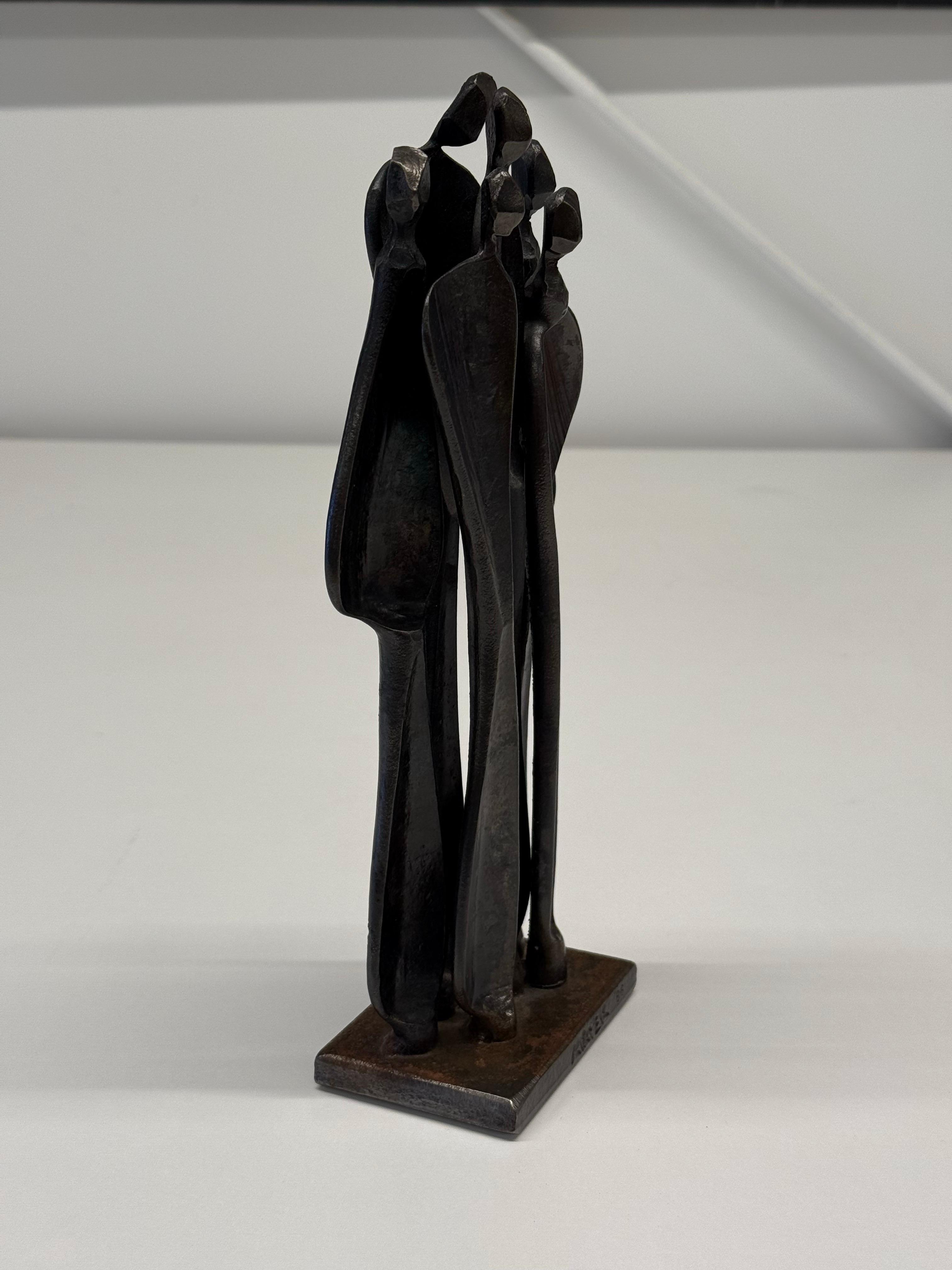 Late 20th Century Bronze Sculpture Titled “family” by Boris Kramer