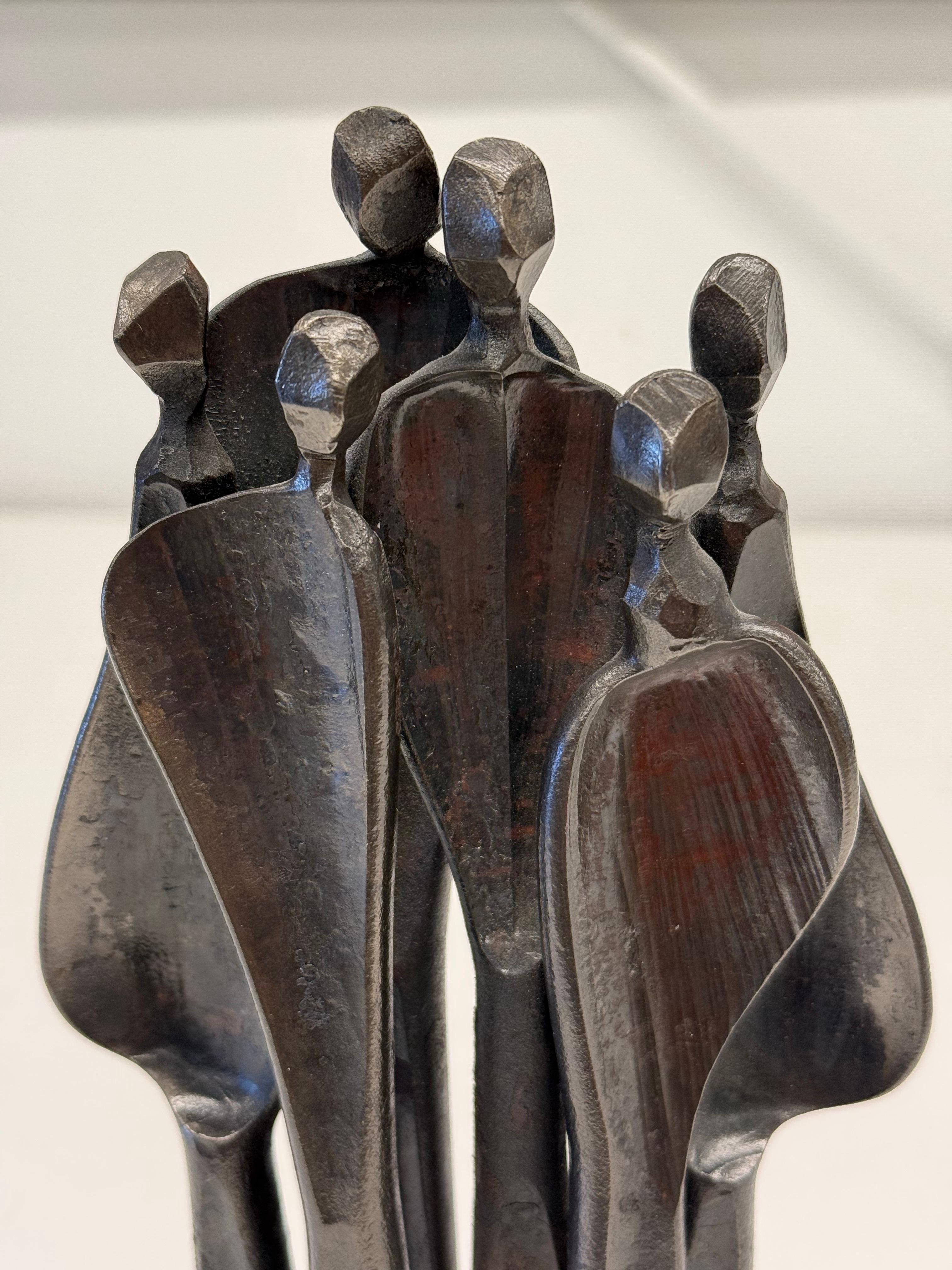 Metal Bronze Sculpture Titled “family” by Boris Kramer