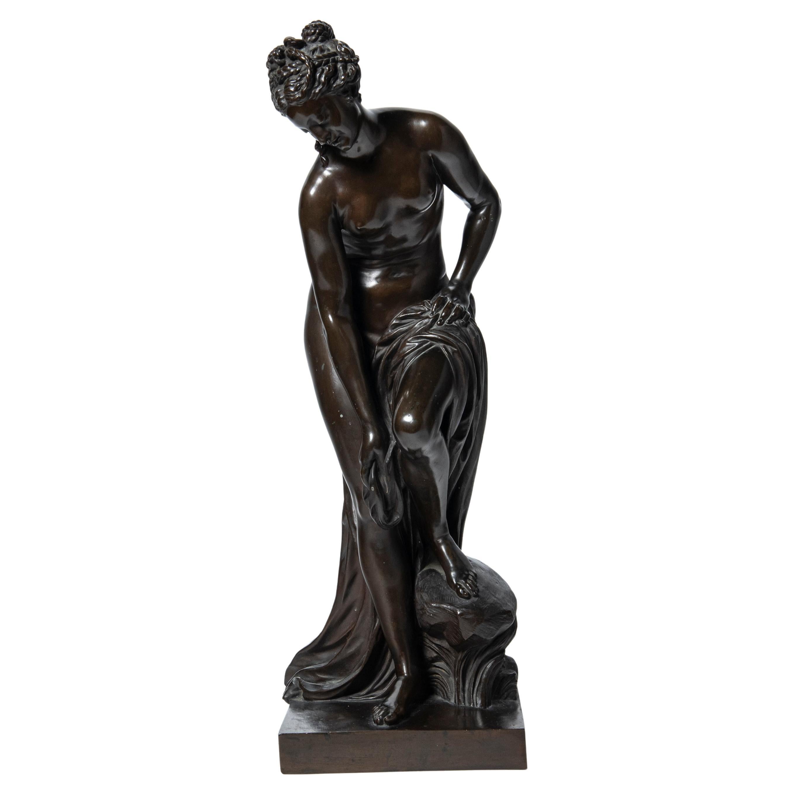 Bronzeskulptur „Venus au bain“ von Christophe Gabriel Allegrain. Frankreich.