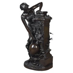 Sculpture en bronze, Ours de l'eau, d'après « La Source » de Paul-Armand Bayard