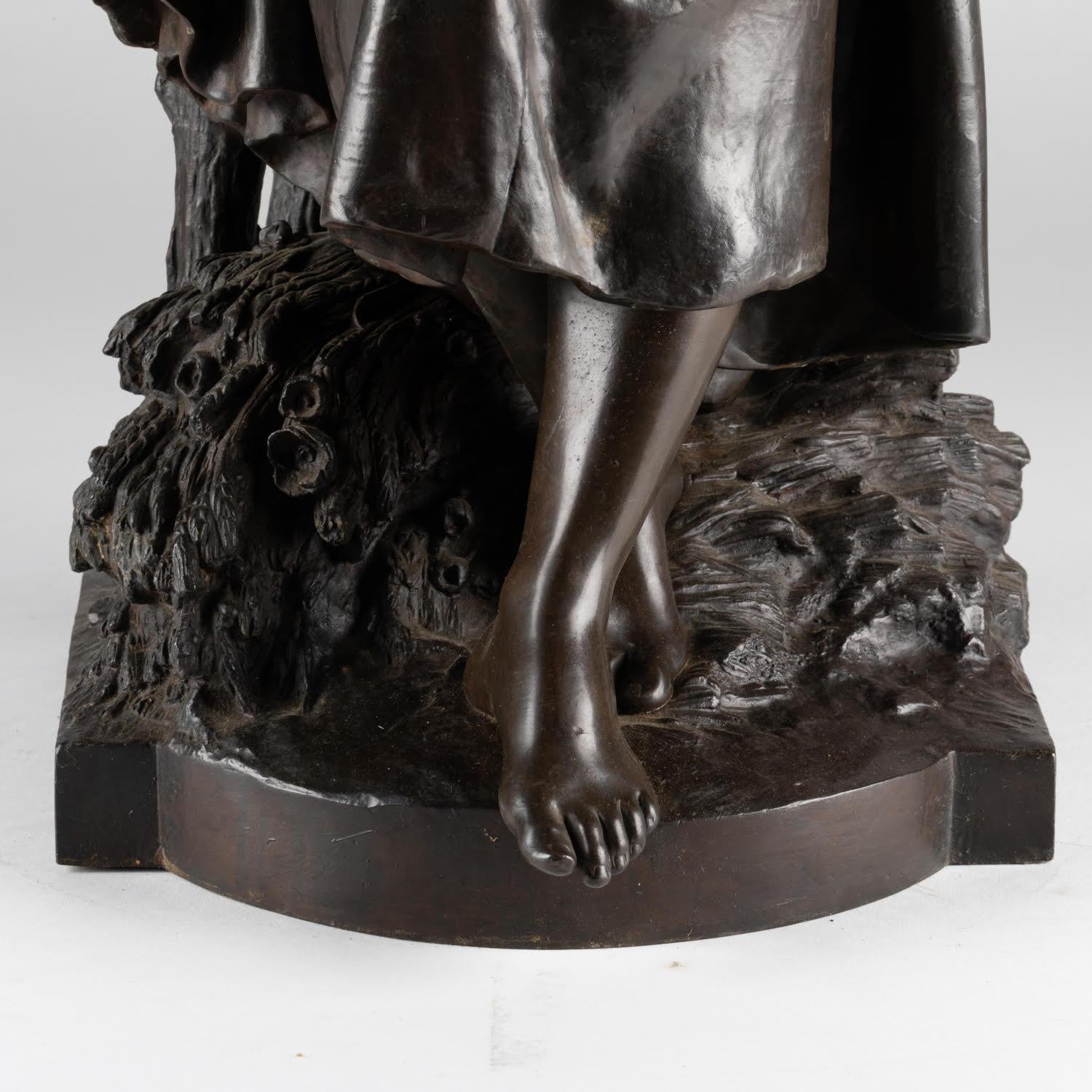 Bronzeskulptur mit brauner Patina von Mathurin Moreau, Periode Napoleon III. im Angebot 5