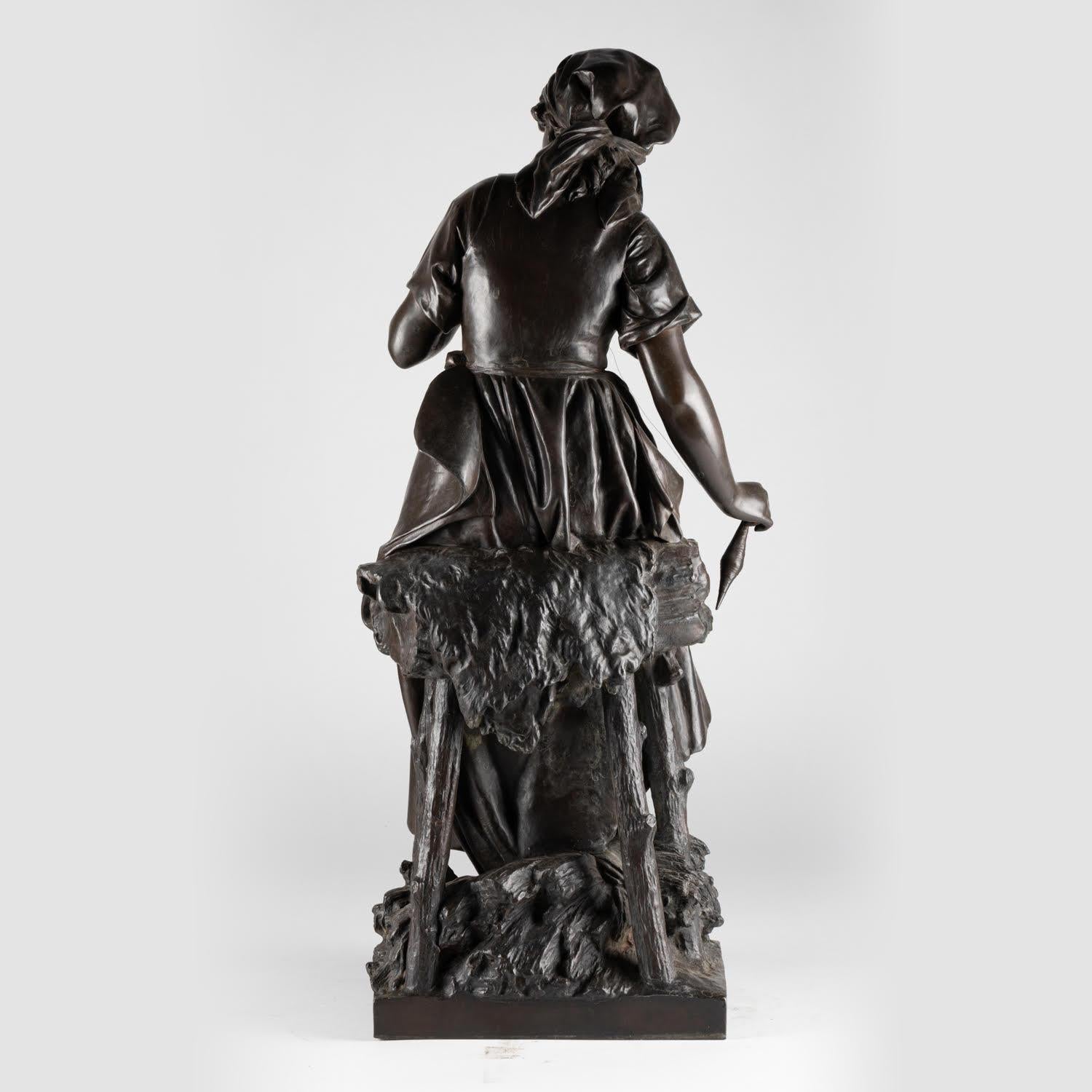 Bronzeskulptur mit brauner Patina von Mathurin Moreau, Periode Napoleon III. (Patiniert) im Angebot