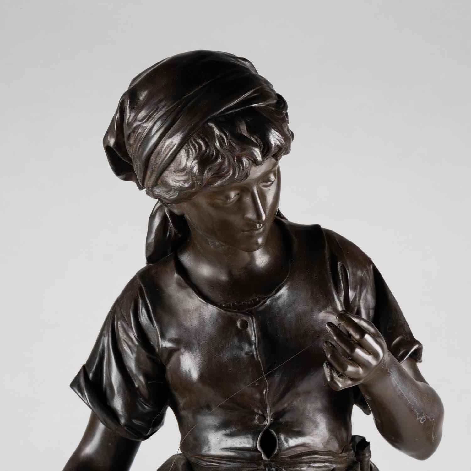 Bronzeskulptur mit brauner Patina von Mathurin Moreau, Periode Napoleon III. im Zustand „Gut“ im Angebot in Saint-Ouen, FR