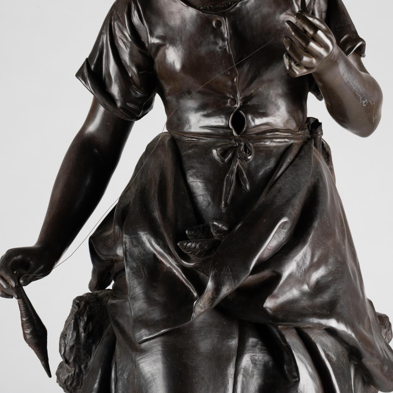 Bronzeskulptur mit brauner Patina von Mathurin Moreau, Periode Napoleon III. im Angebot 3