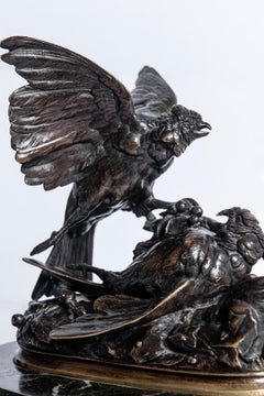 Bronzeskulptur mit Marmorsockel:: signiert Comolera:: Frankreich:: Ende 19