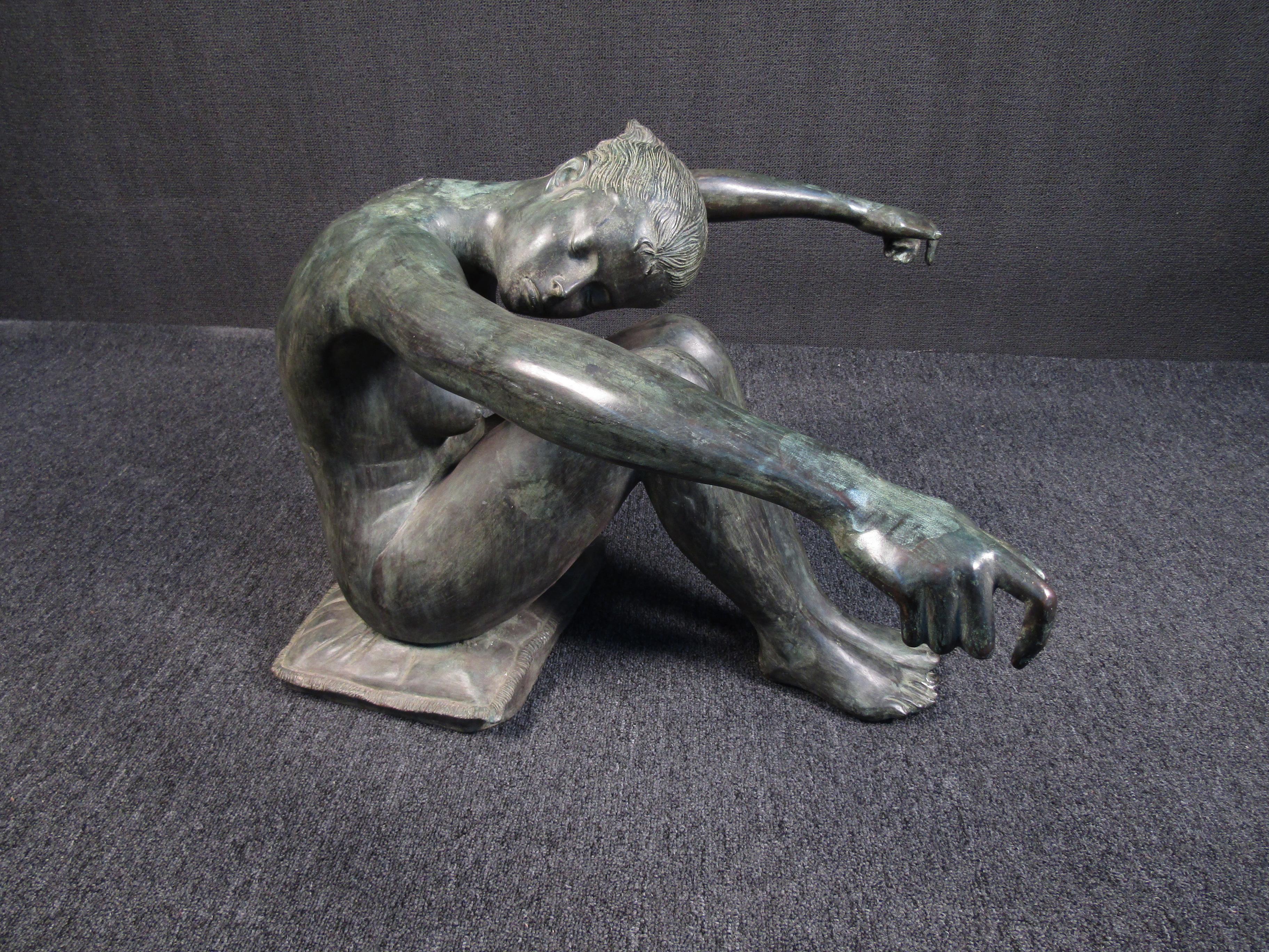 Bronze sculpture - Woman outstretched arms. Please confirm item location with dealer (NJ or NY).