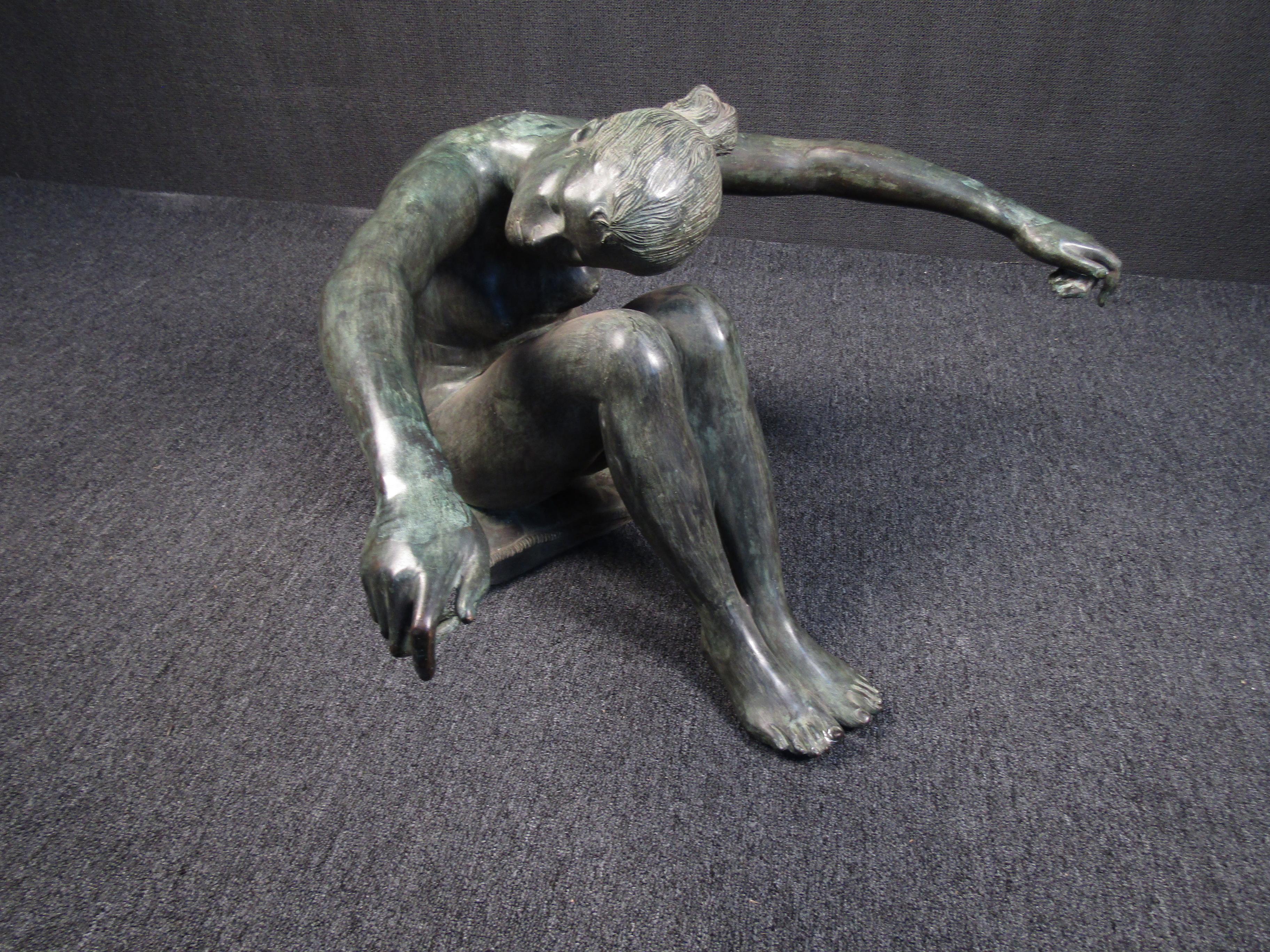 Bronze Sculpture, Woman Outstretched Arms In Good Condition In Brooklyn, NY