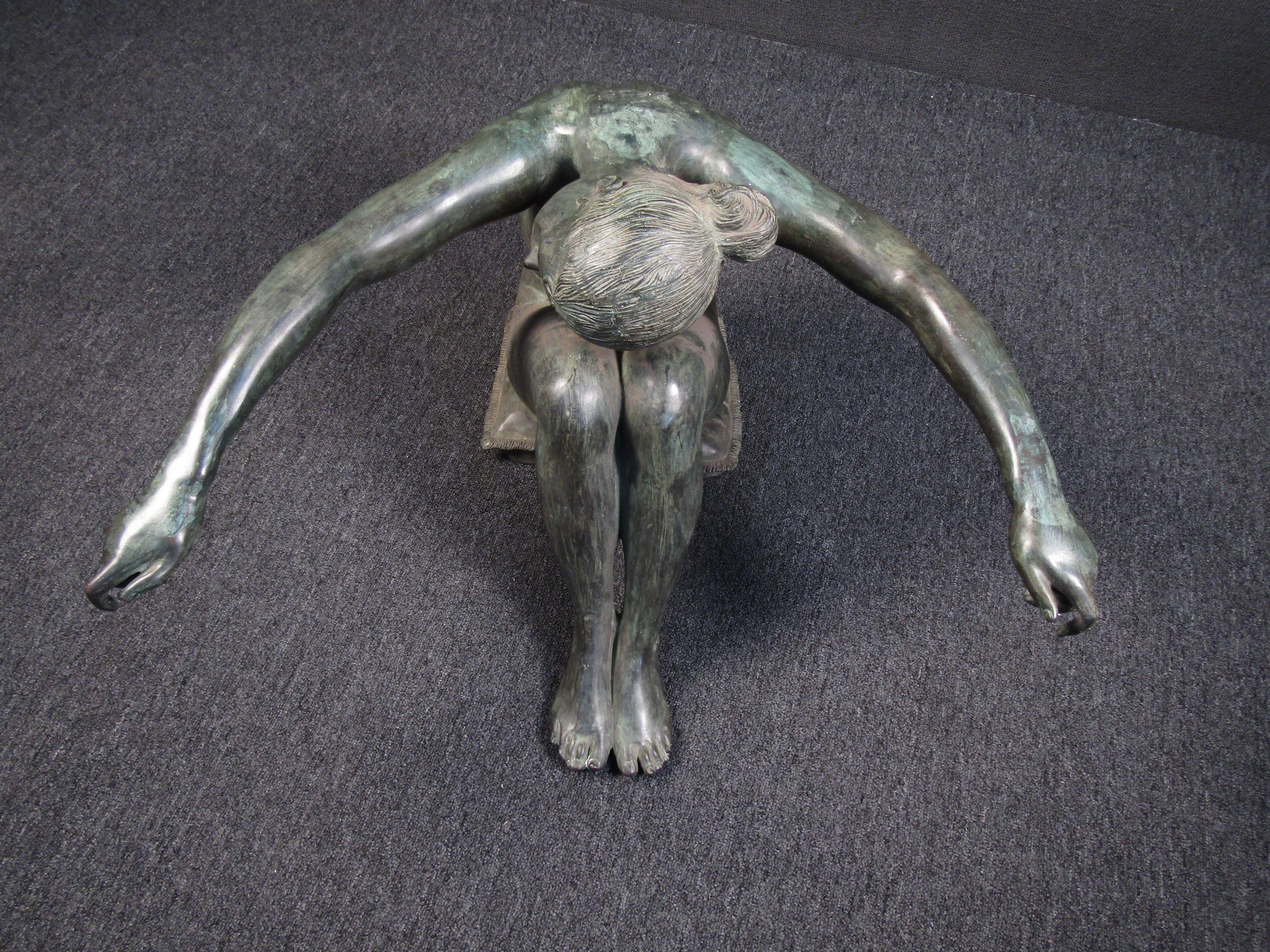 Bronze Sculpture, Woman Outstretched Arms 1
