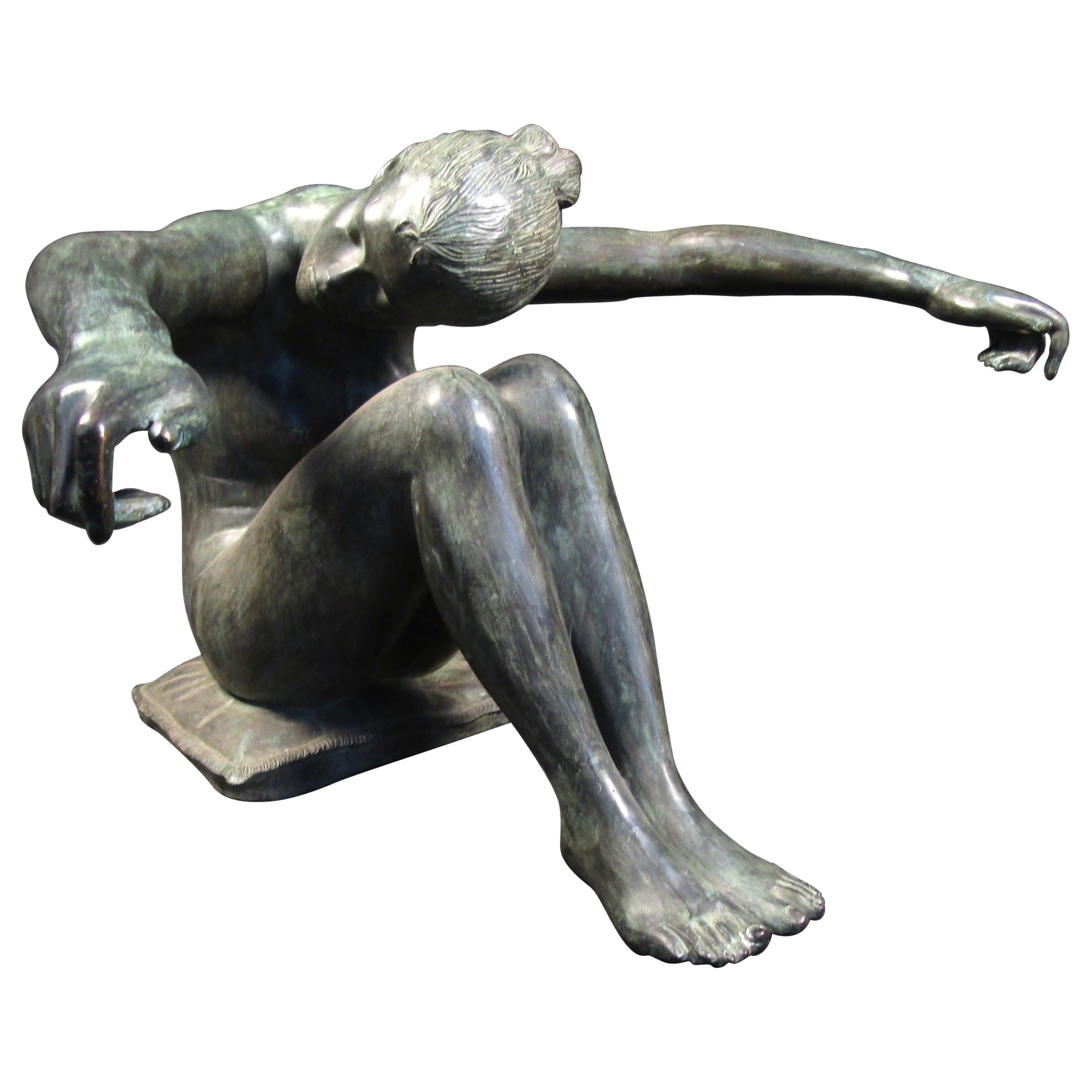 Bronze Sculpture, Woman Outstretched Arms