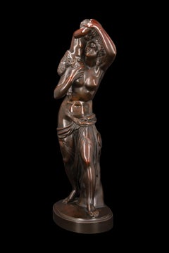 Bronze Sculpture "Woman With Faun" By Leopold Oudry (1854-1882)