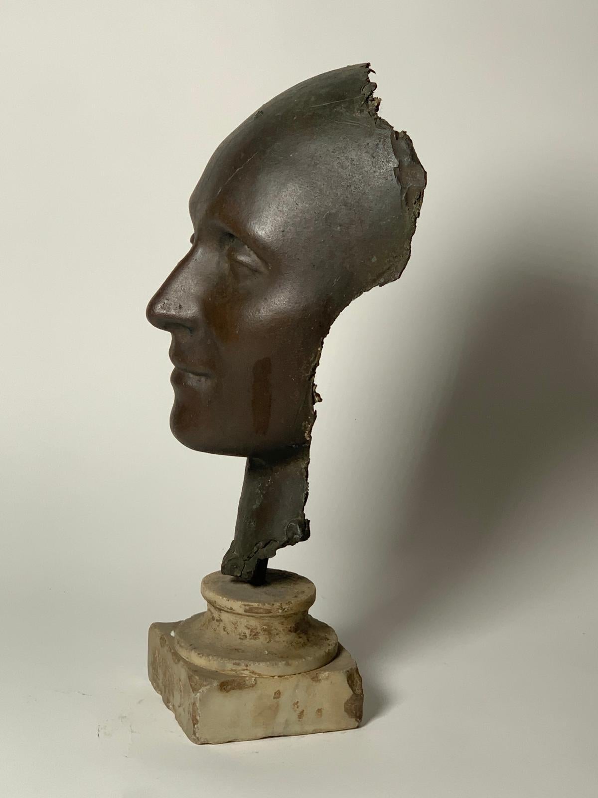 Modern Bronze Sculpture Woman's Face by Umberto Mastroianni For Sale