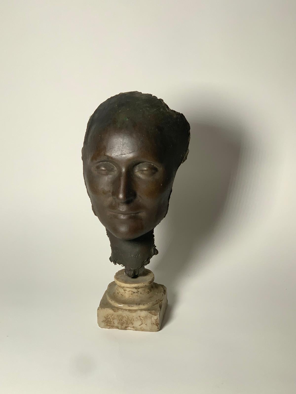 Bronze Sculpture Woman's Face by Umberto Mastroianni For Sale 2