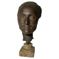 Vintage Bronze Sculpture Woman's Face by Umberto Mastroianni