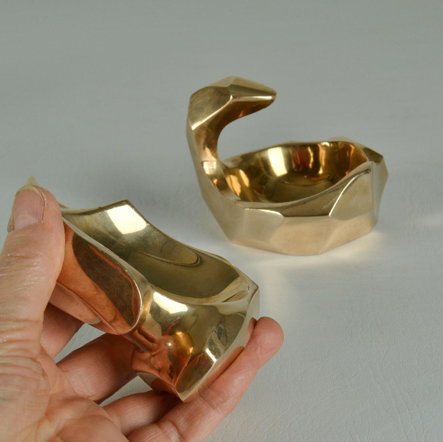 Gold Plate Bronze Sculptures and Trinket Boxes with Animal Figures