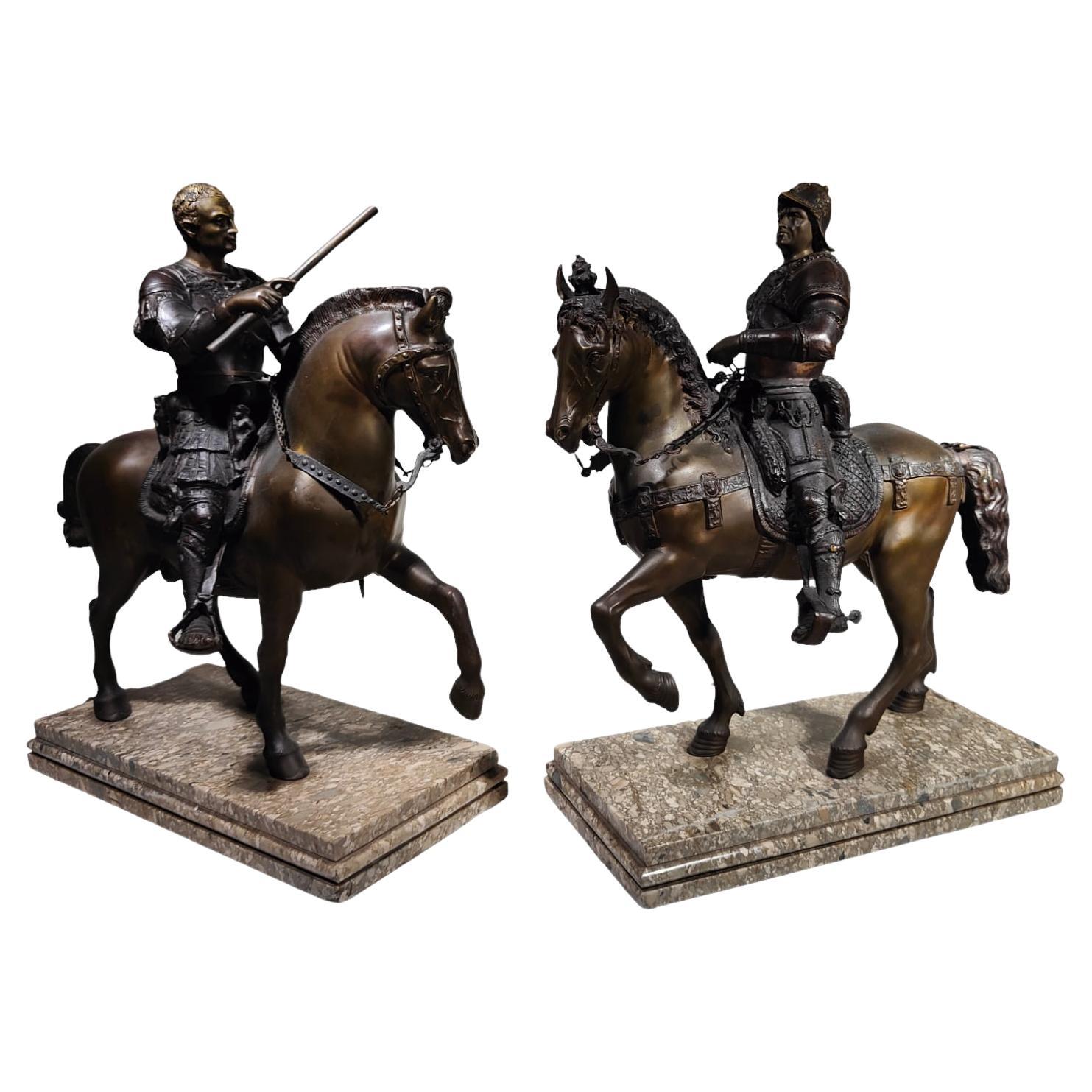 Bronze Sculptures of El Condottiere Bartolomeo Colleoni 19th Century For Sale