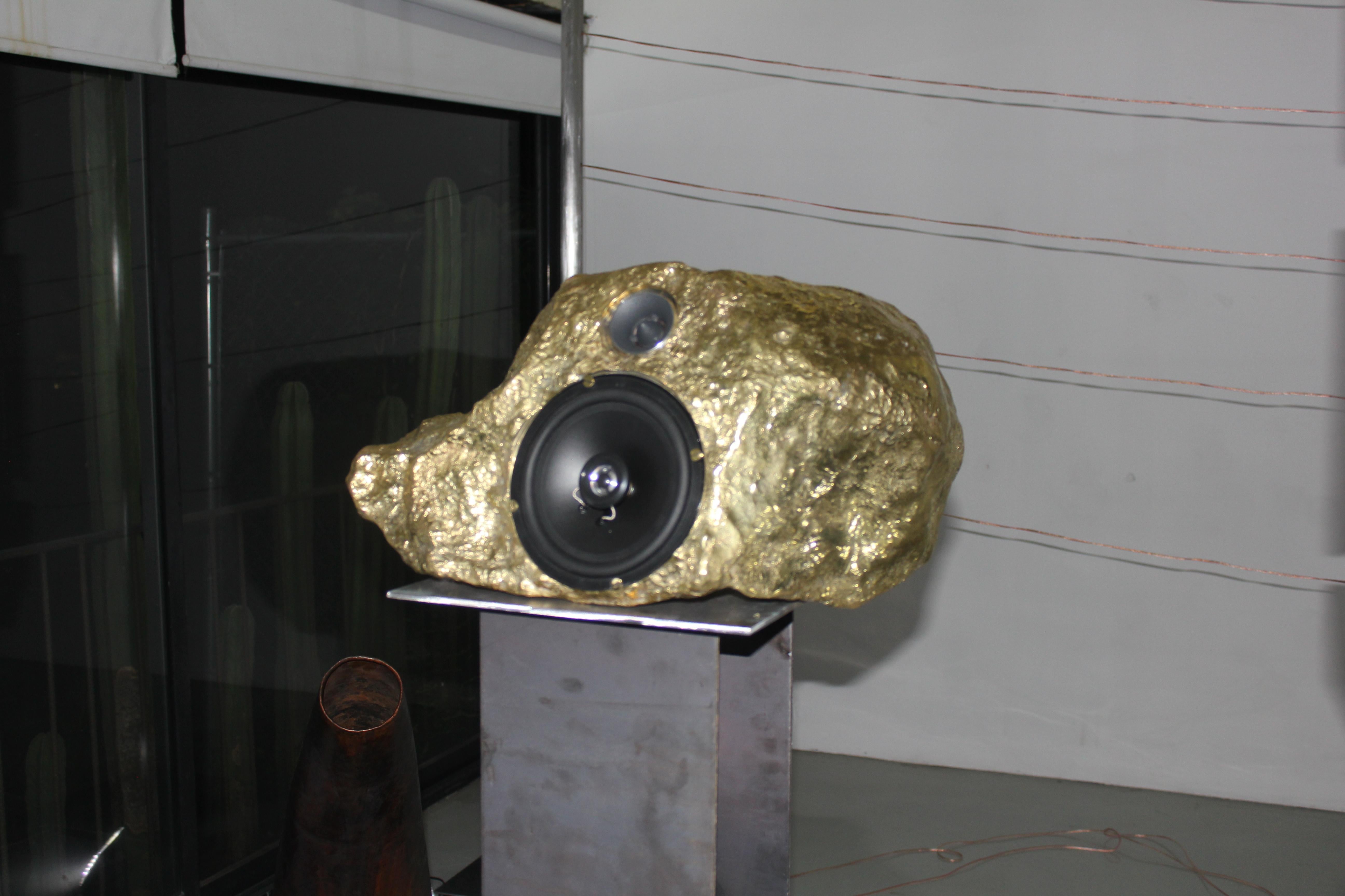 Mexican Bronze Scultural Singing-Stone MDL. C. Speaker For Sale
