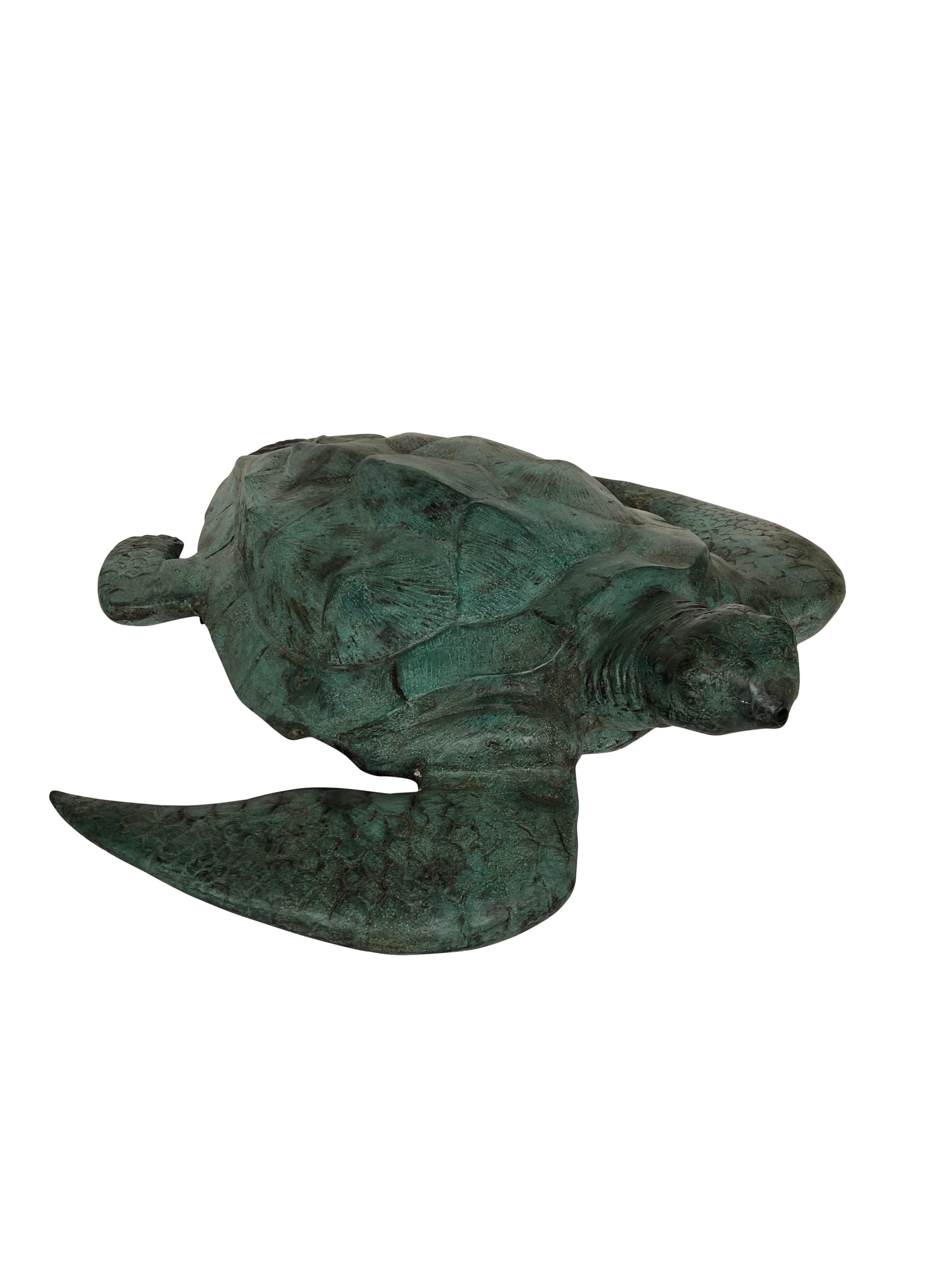 French Bronze Sea Turtle Fountain Water Feature Tortoise, 20th Century For Sale