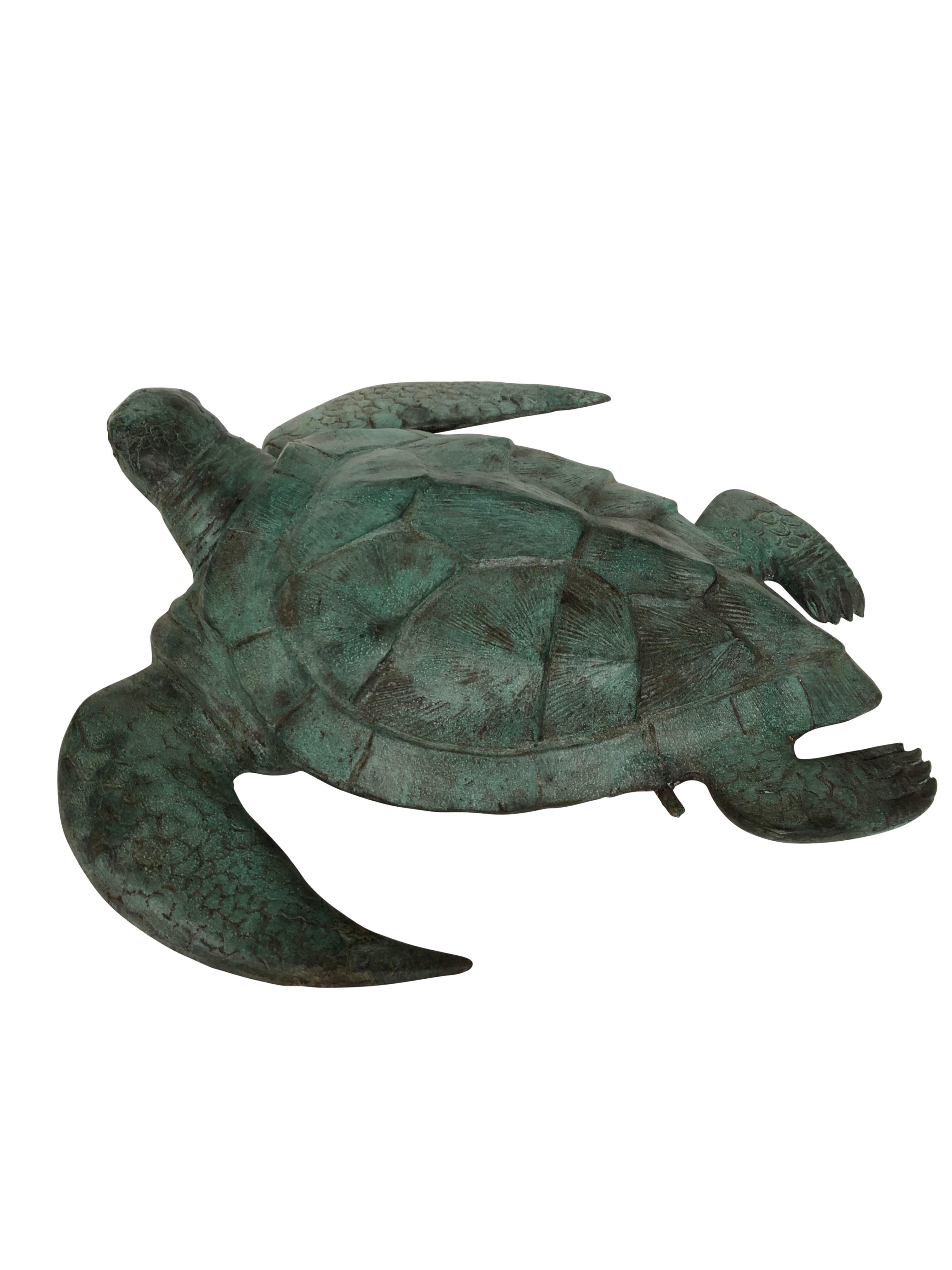 Bronze Sea Turtle Fountain Water Feature Tortoise, 20th Century For Sale 3