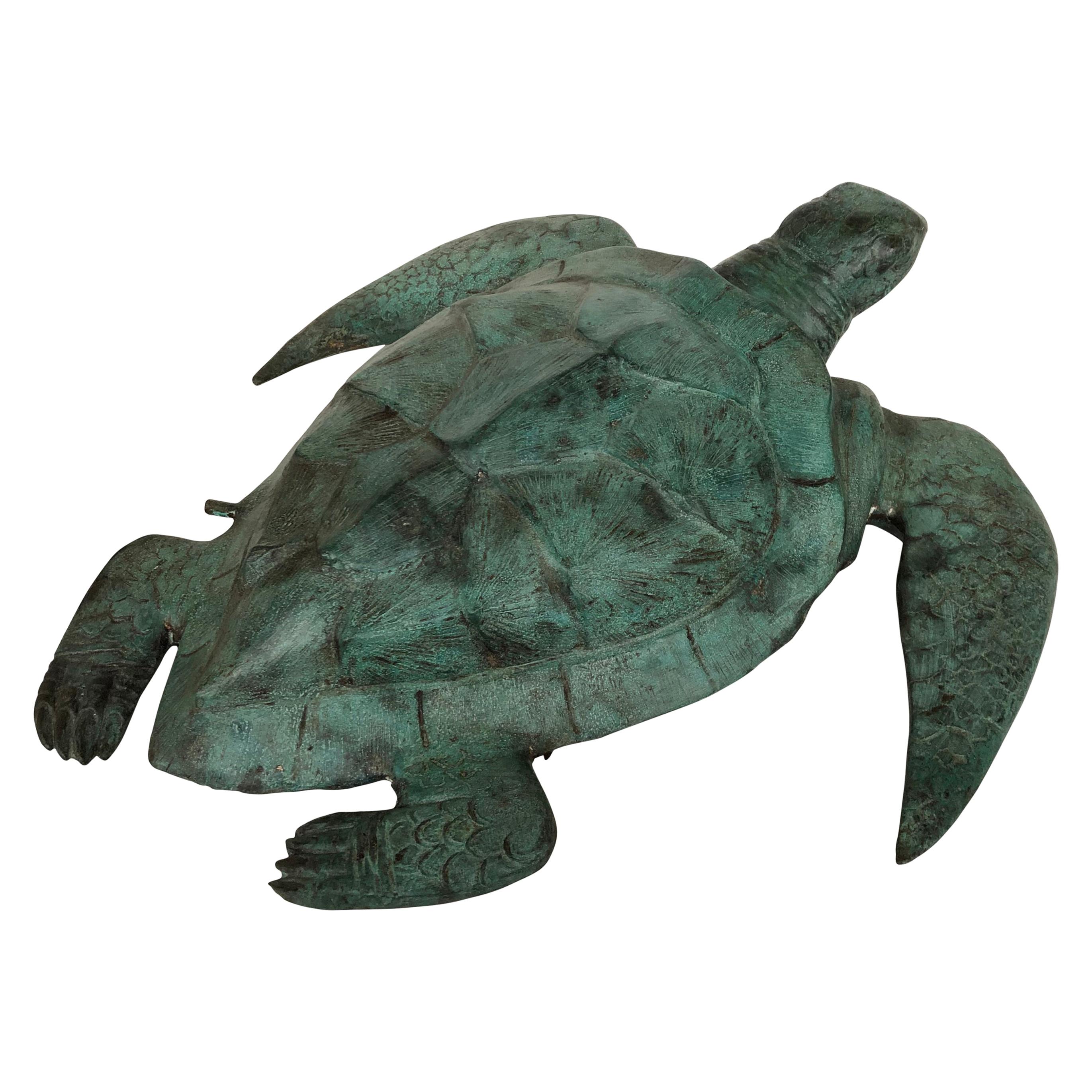 Bronze Sea Turtle Fountain Water Feature Tortoise, 20th Century For Sale