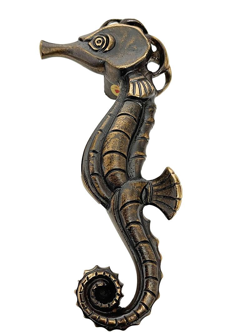 German Bronze Seahorse push and pull door handles, 1970s For Sale