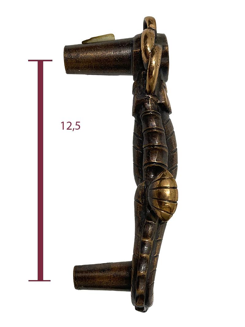 Bronze Seahorse push and pull door handles, 1970s For Sale 1