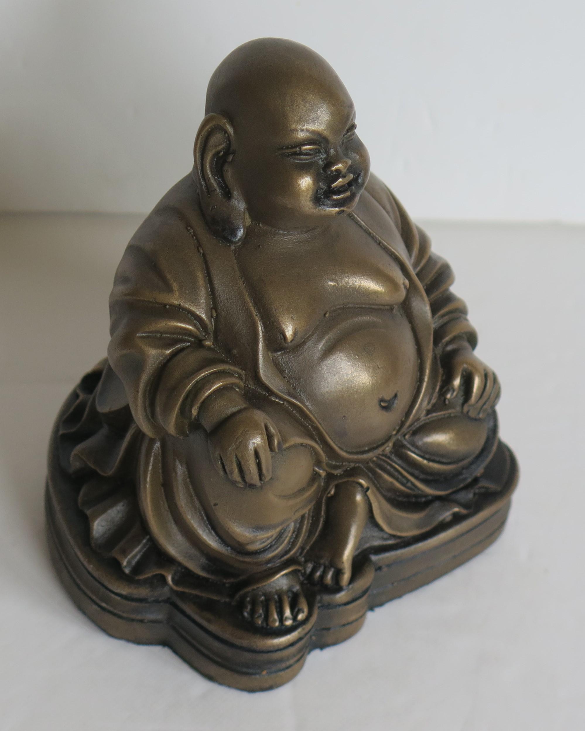 Bronze Seated Buddha Sculpture or Statue, Circa 1920s 4