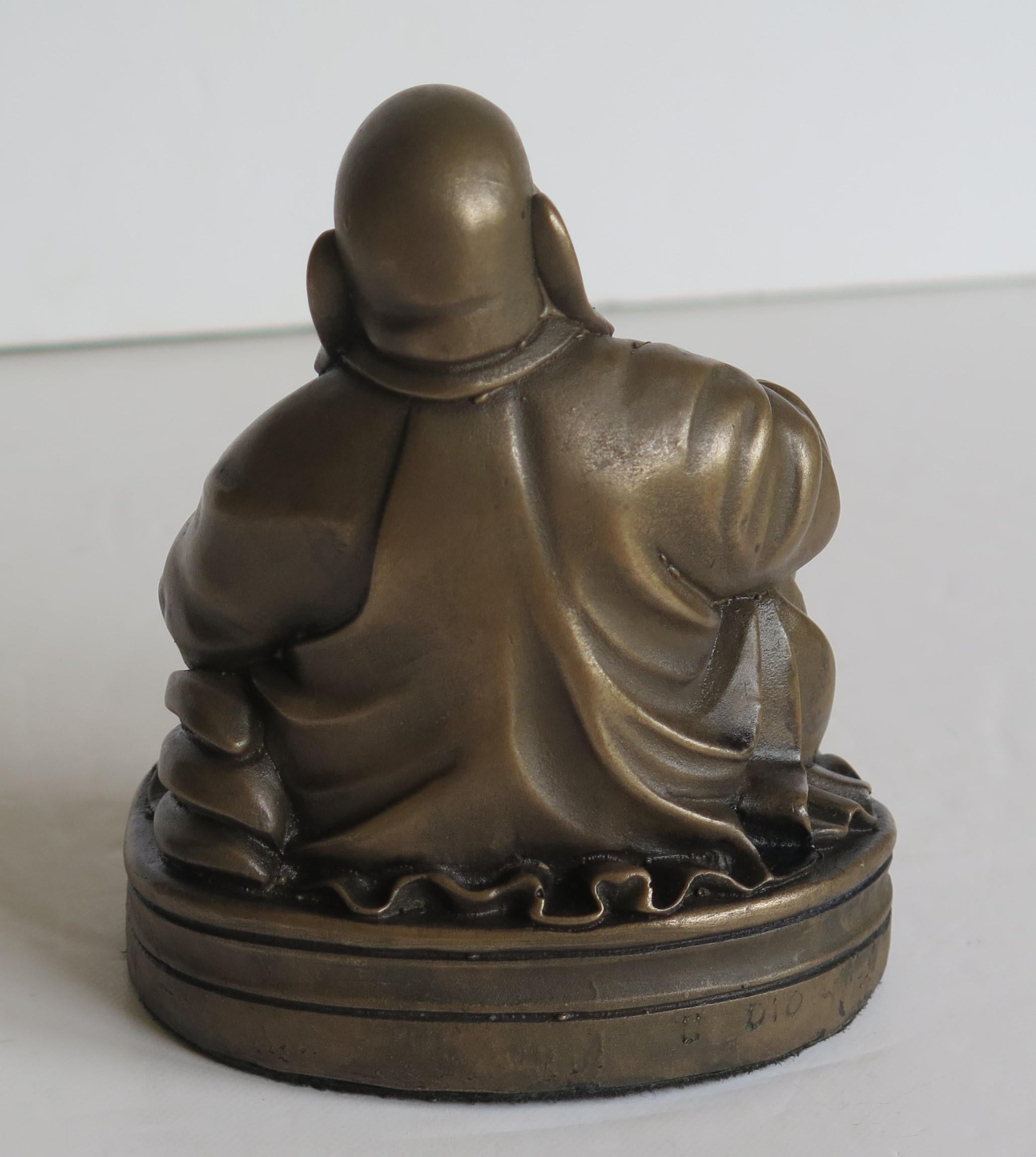 Bronze Seated Buddha Sculpture or Statue, Circa 1920s 5