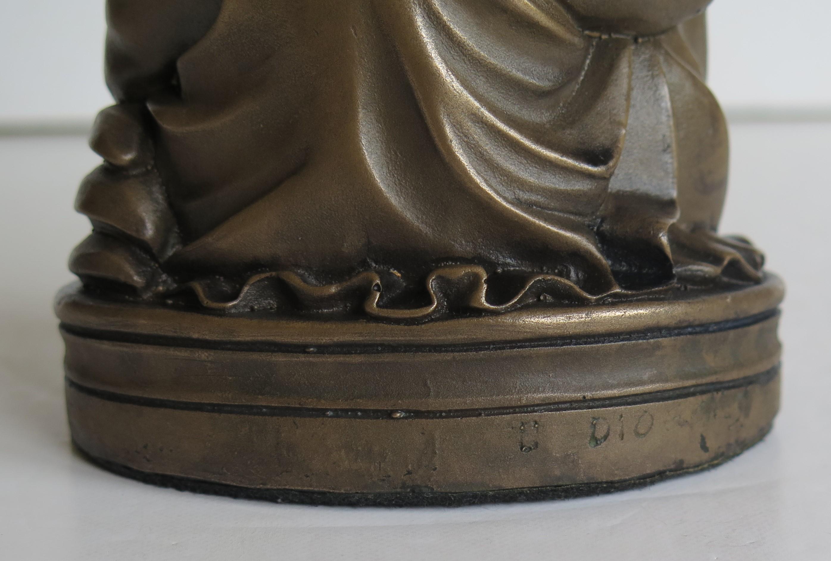 Bronze Seated Buddha Sculpture or Statue, Circa 1920s 11