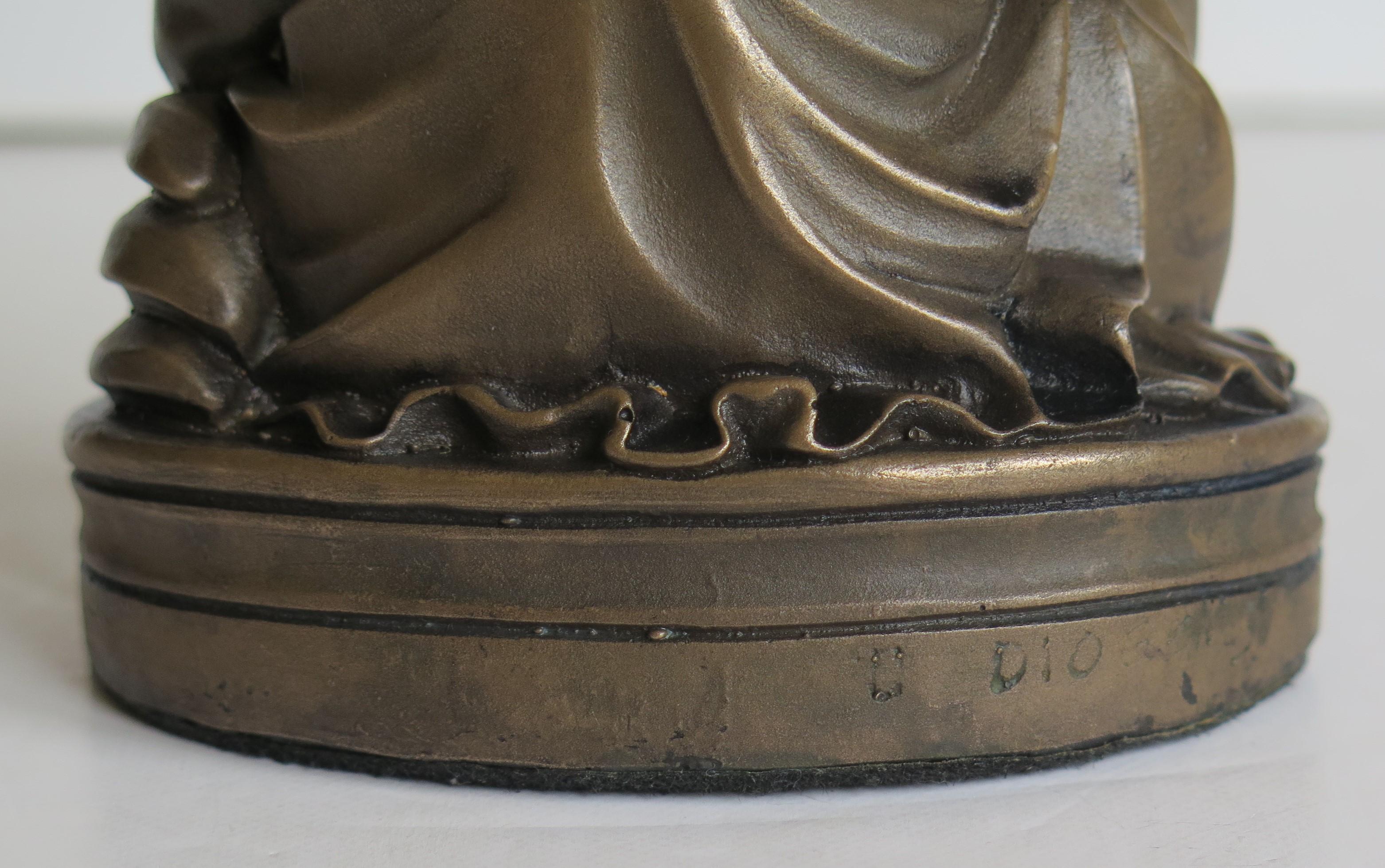 Bronze Seated Buddha Sculpture or Statue, Circa 1920s 12