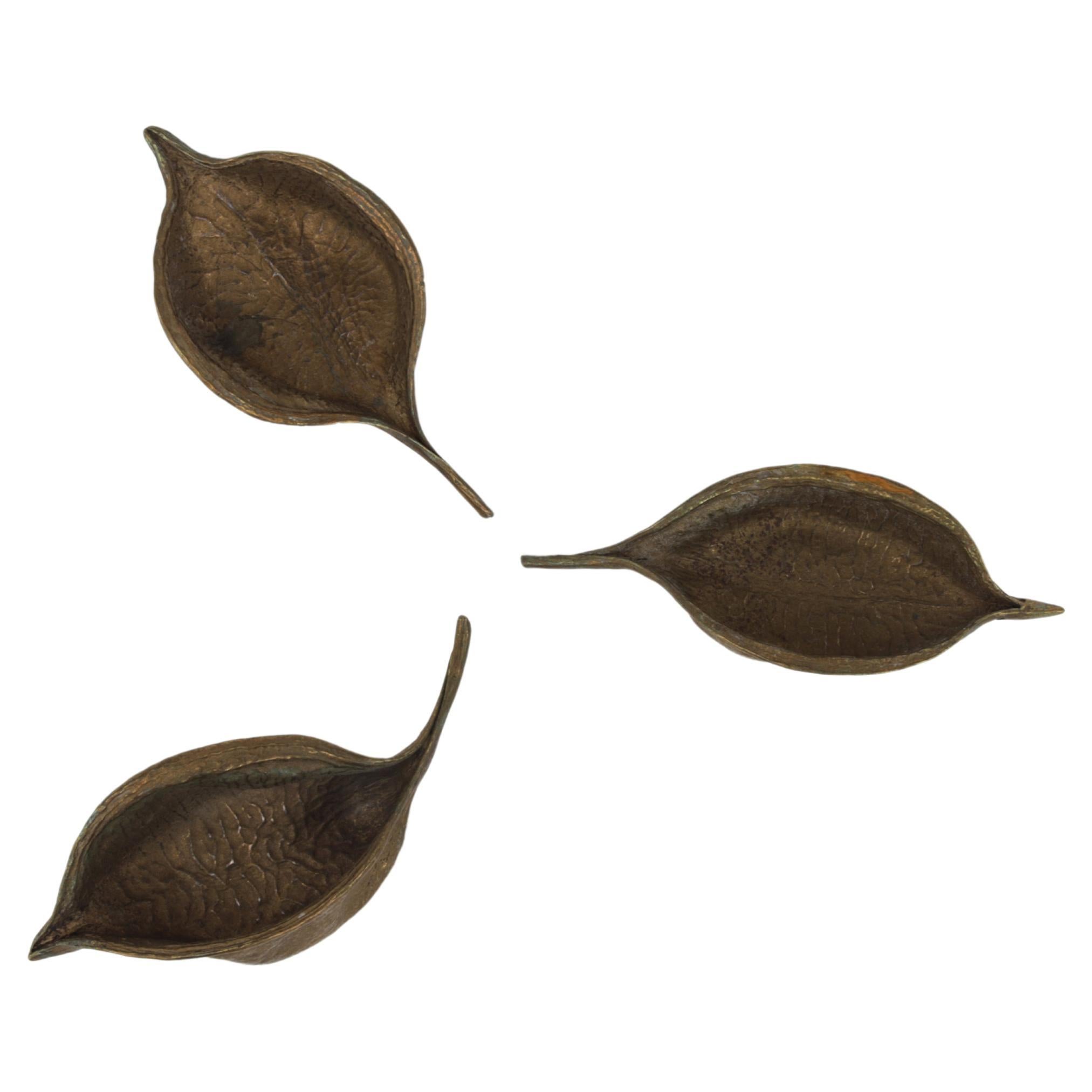 Bronze Seed Pod Catchall Set of 3 by Christopher Kreiling  For Sale