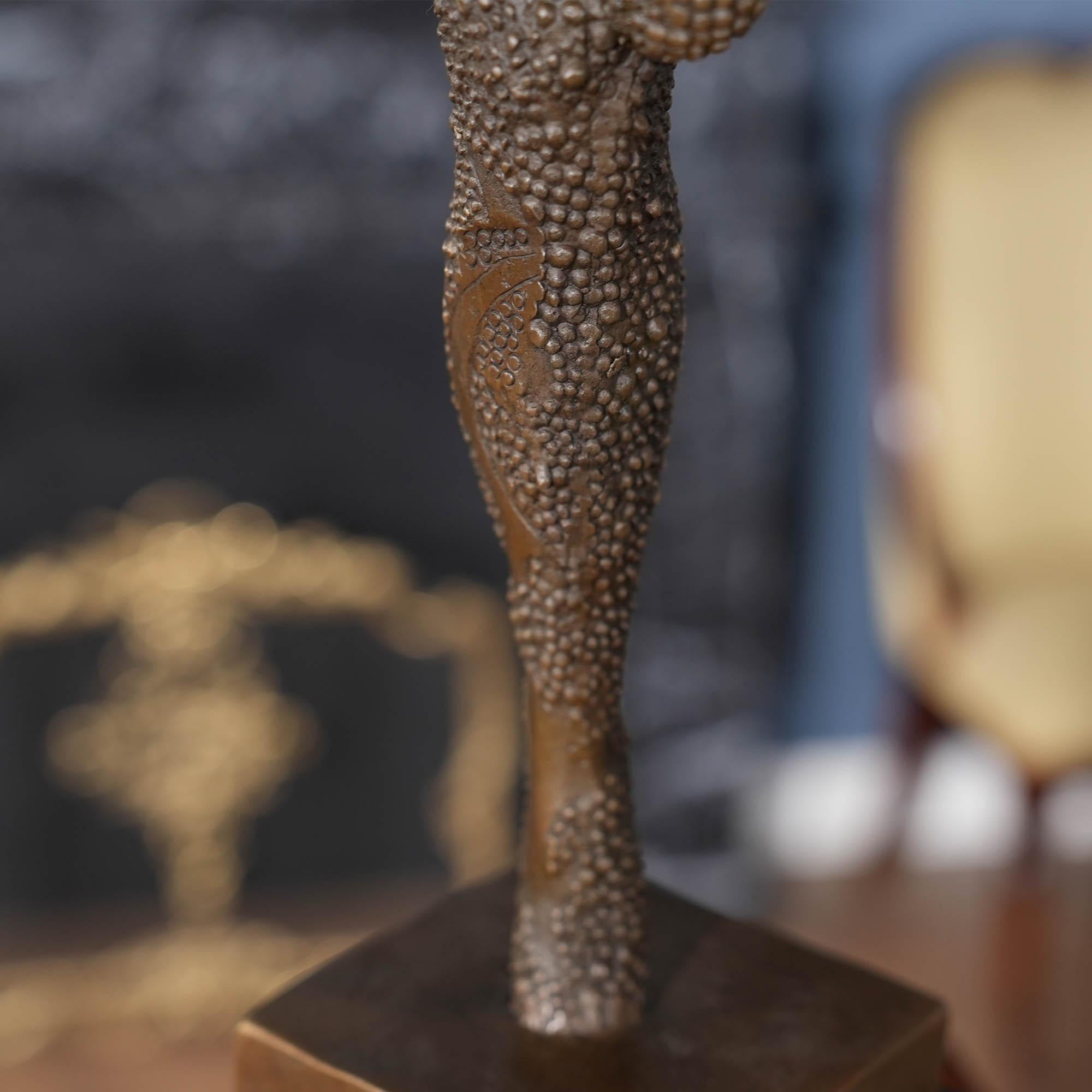 Bronze Sequined Dancing Woman on Marble Base In New Condition For Sale In Annville, PA