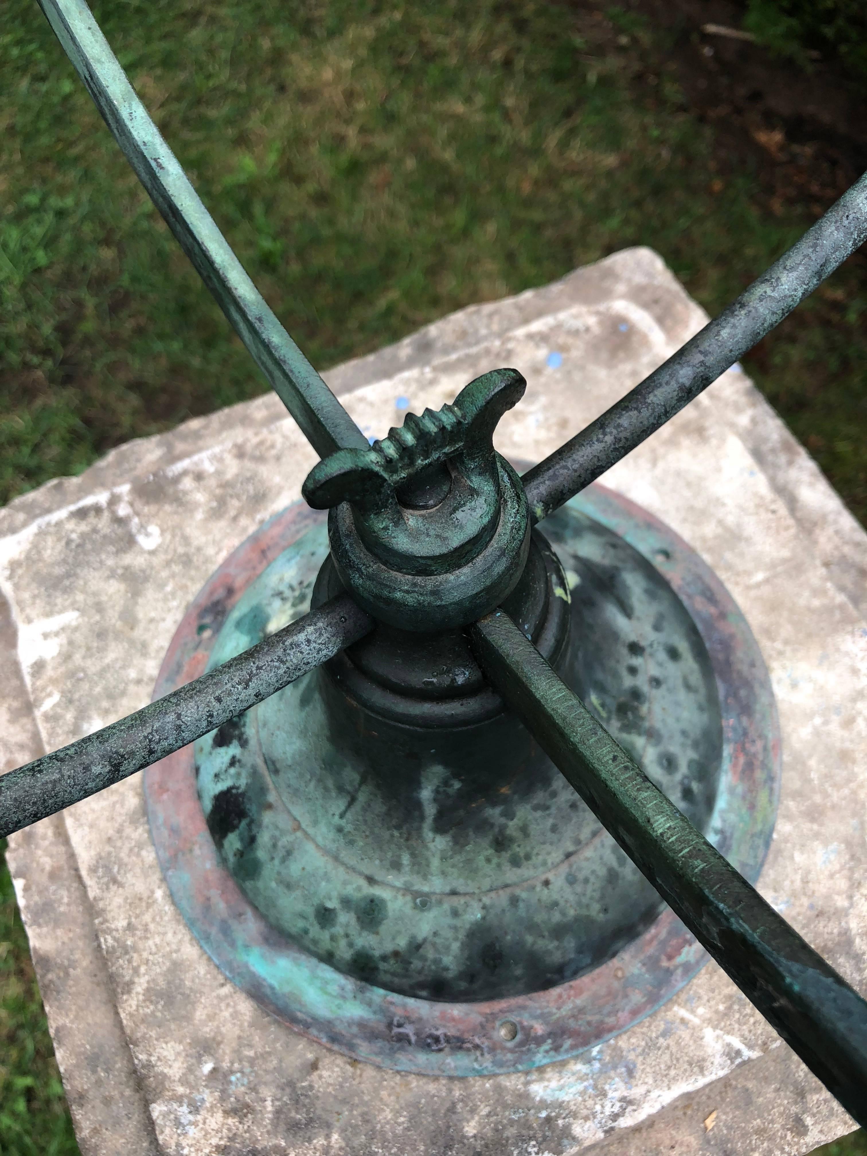 Bronze Serpent Armillary on Tall 18th Century French Limestone Pedestal 8